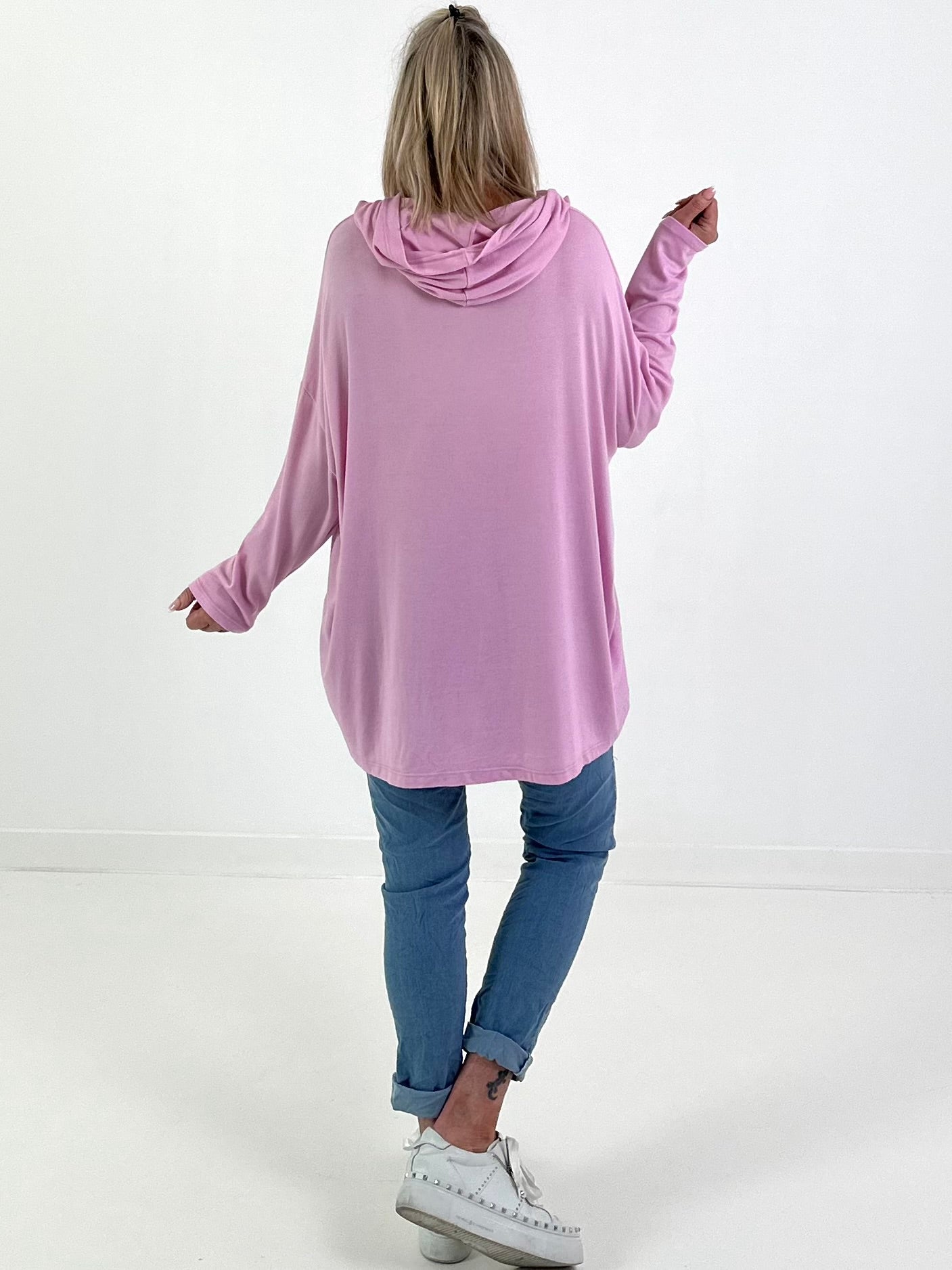 Feinstrick Hoodie - rosa