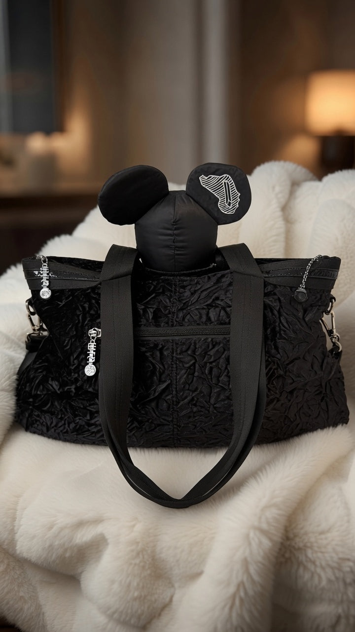 Stylish bag with many special details - black
