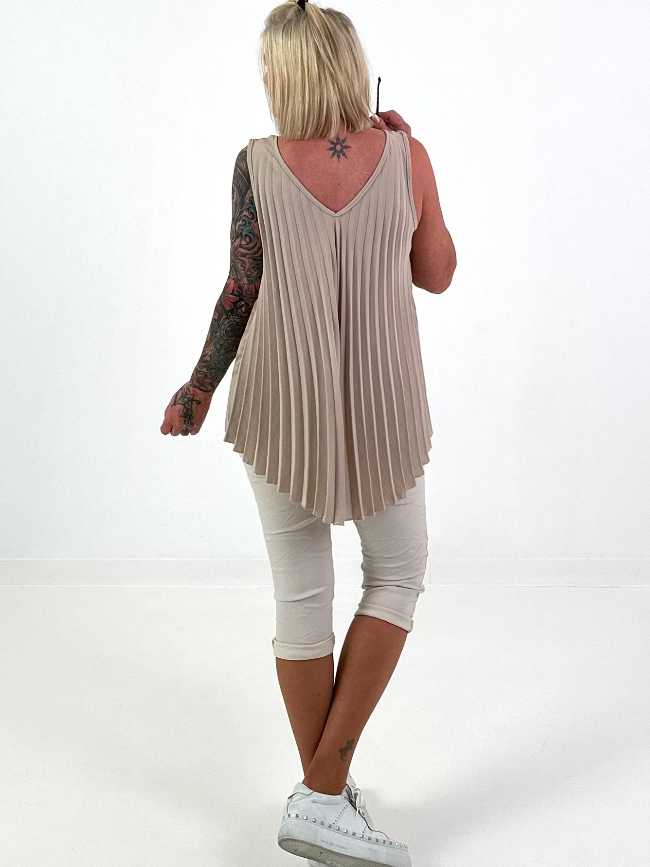 Pleated Top - Beige