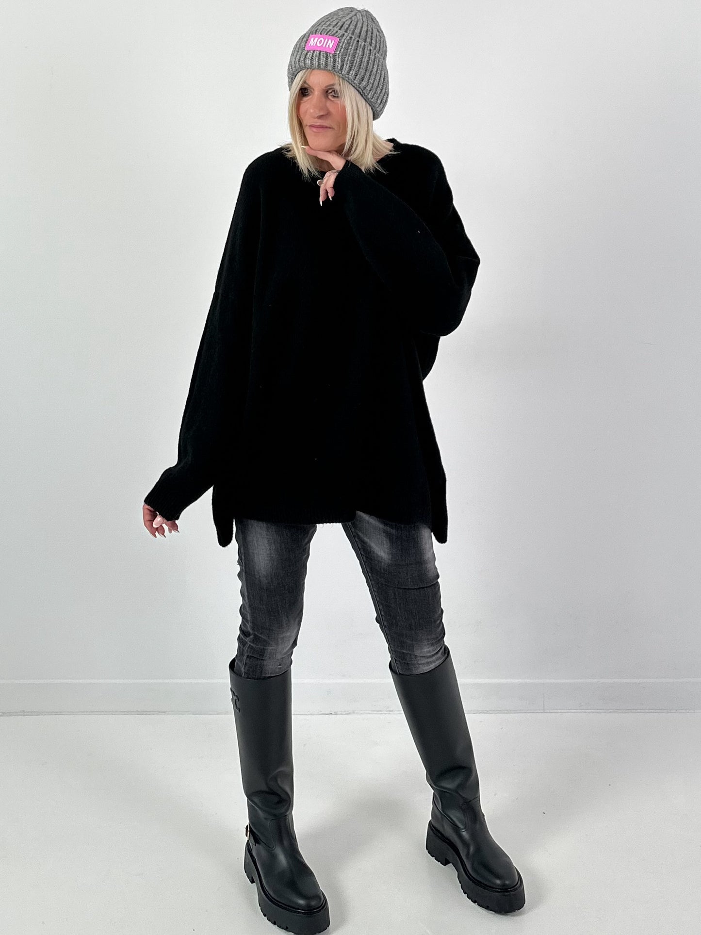 Zwillingsherz hoed model "MOIN" - grijs