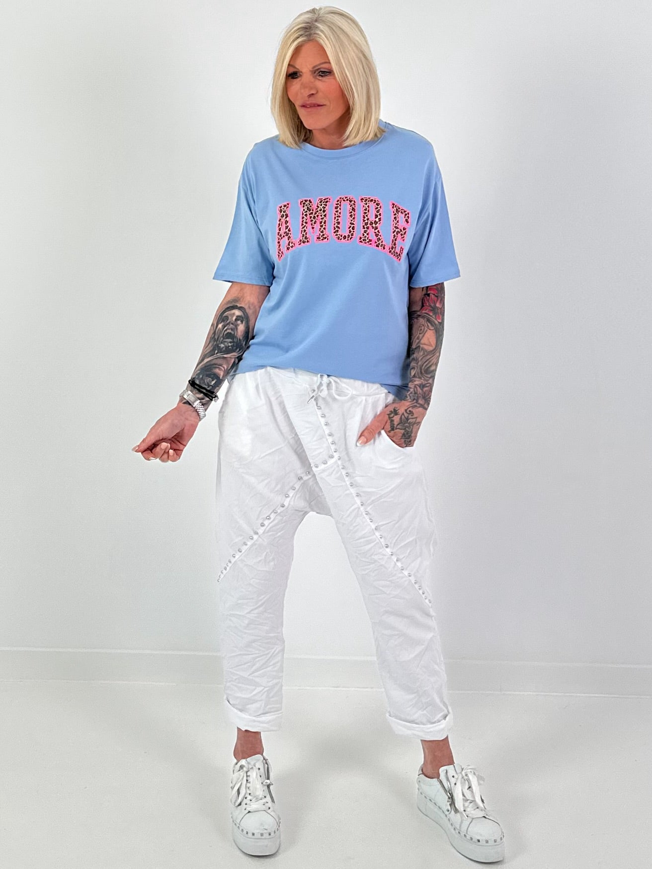 T-Shirt Amore - hellblau