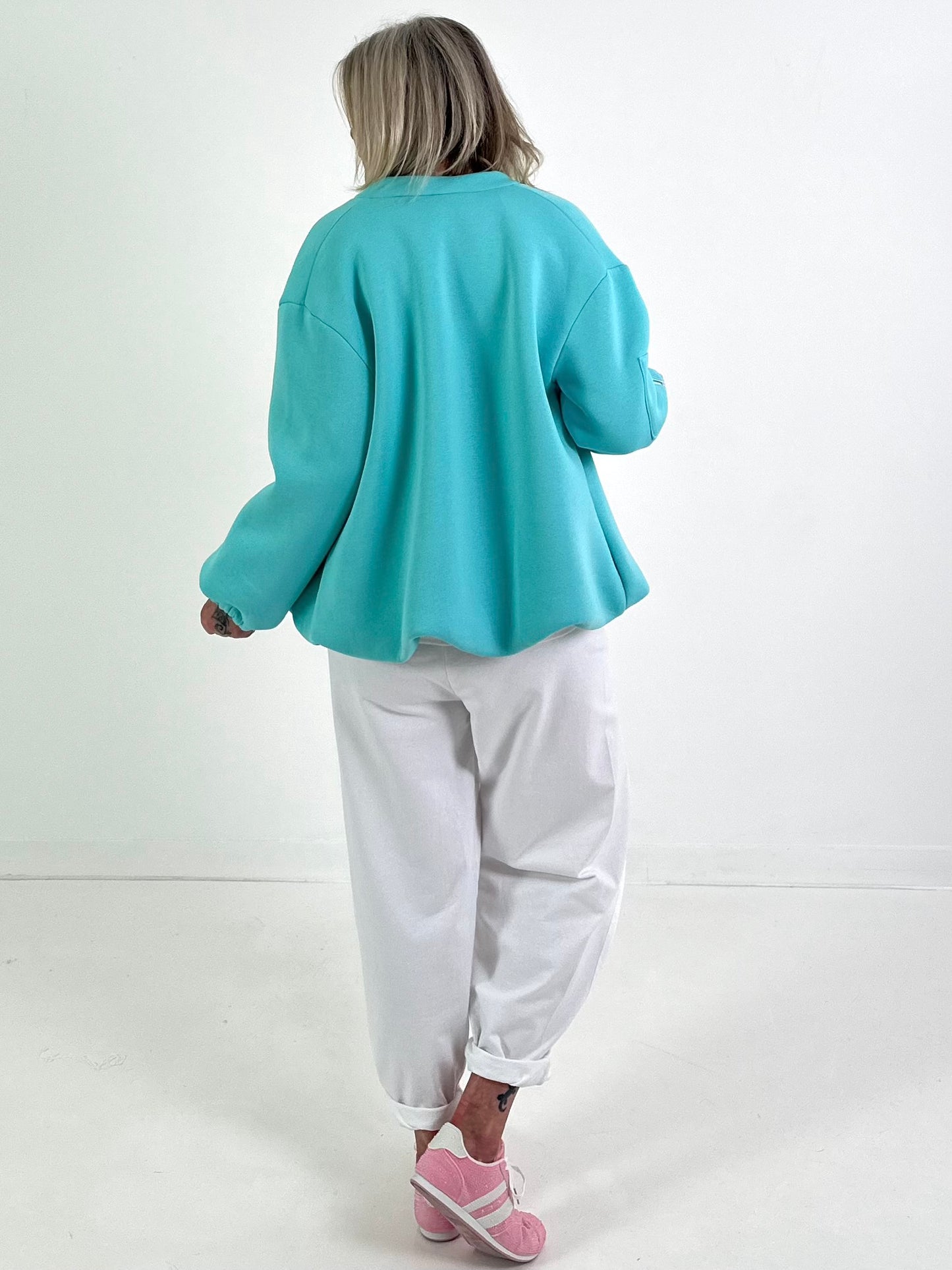 Jacke in Ballonform - türkis