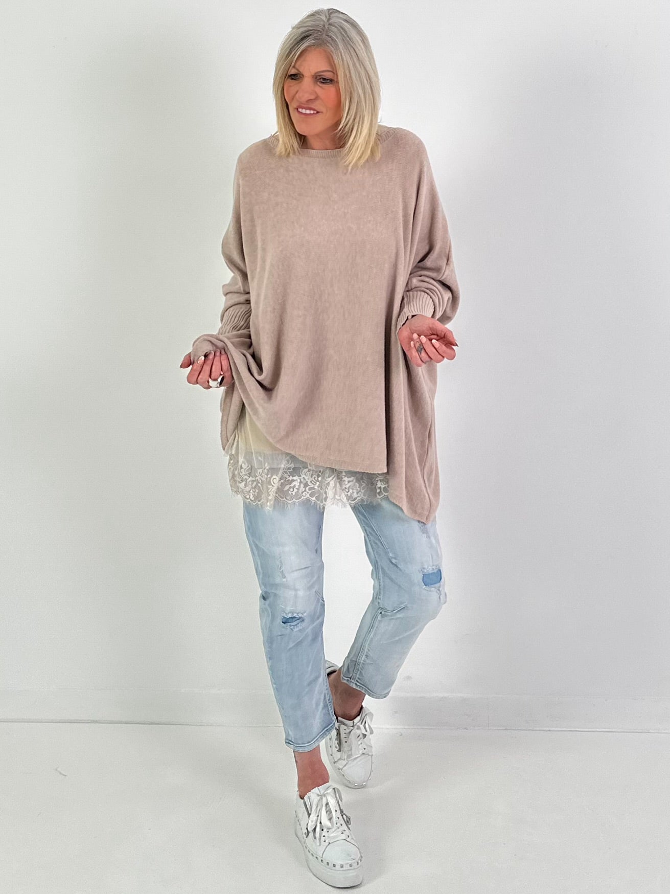 Pullover Good Vibes - beige