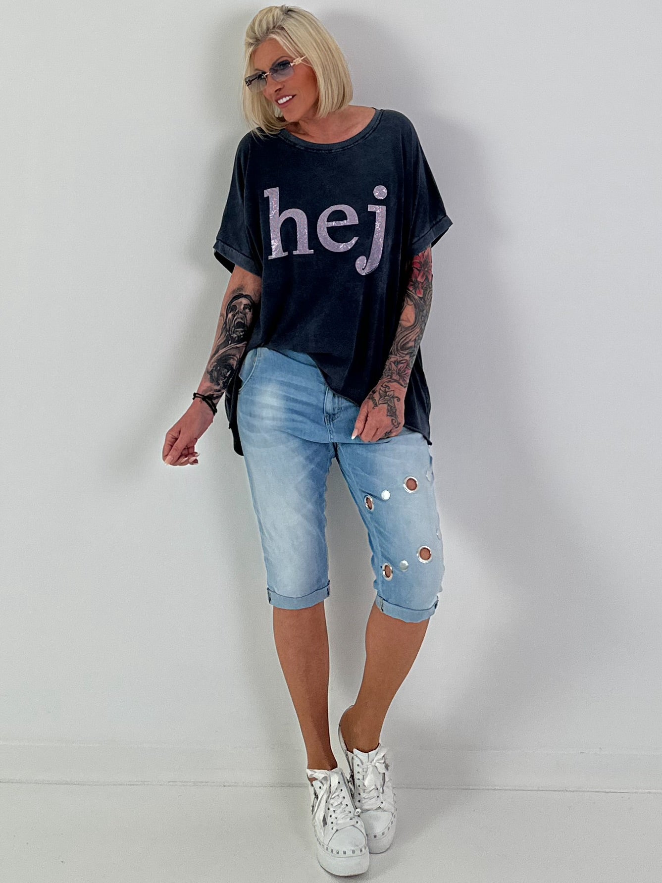 T-Shirt Hej - blau