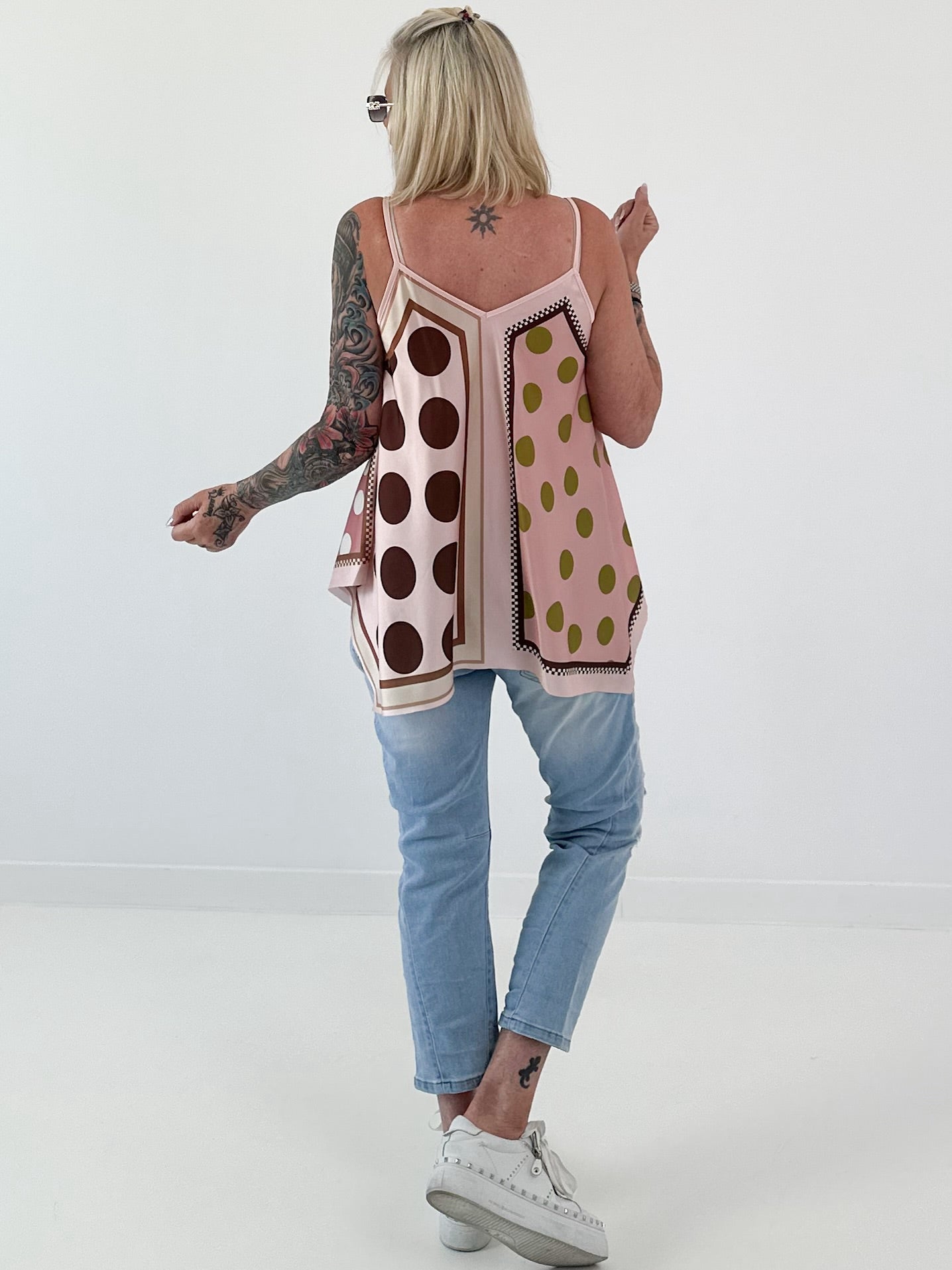 Luftiges Top mit Muster - rosa - mehrfarbig