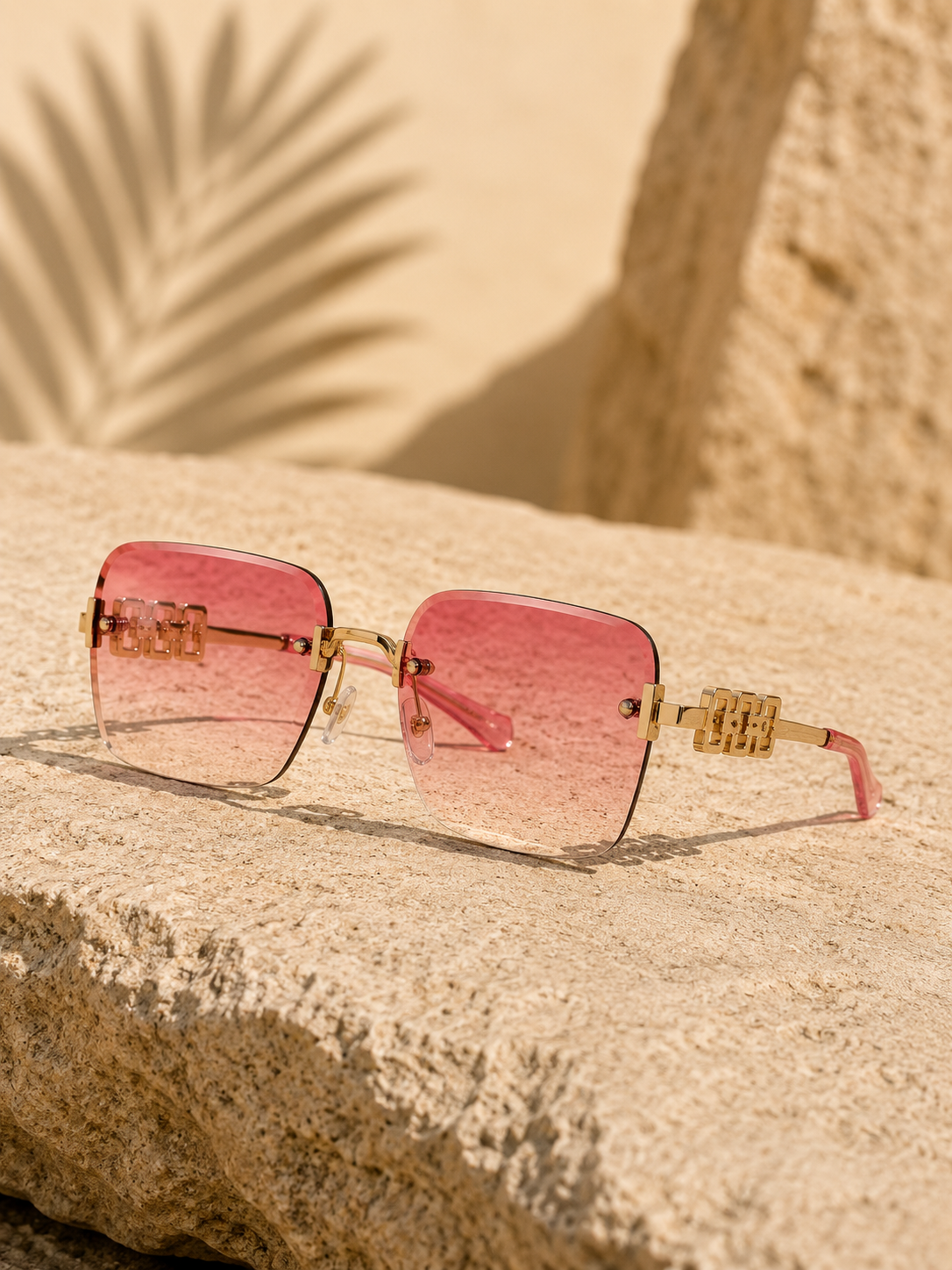Sonnenbrille mit tollen Details - rosa