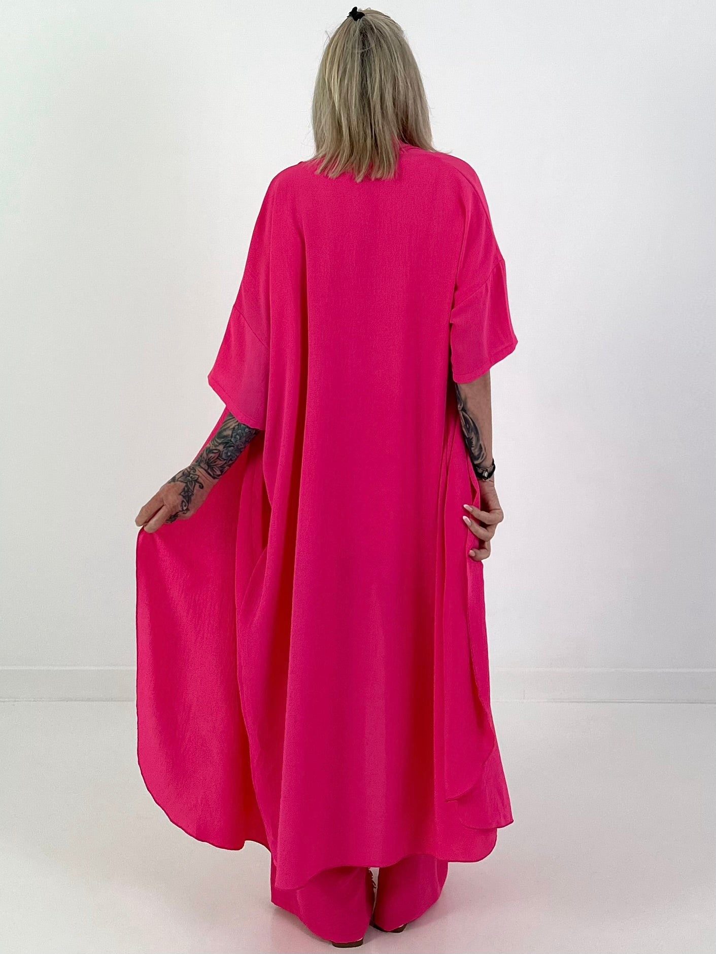 Leichter Long Mantel - pink