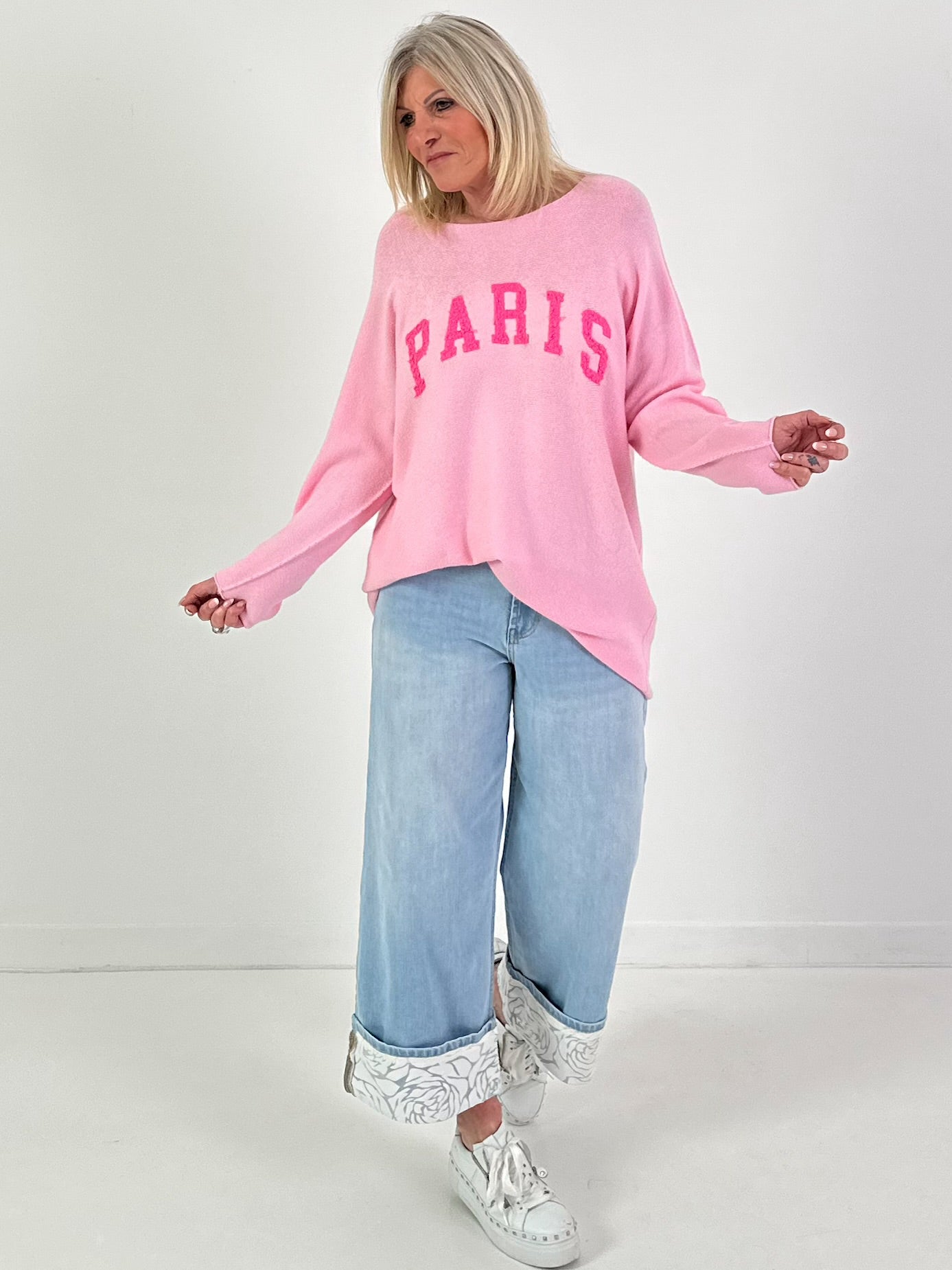 Pullover Modell "Fleur de Paris" - rosa