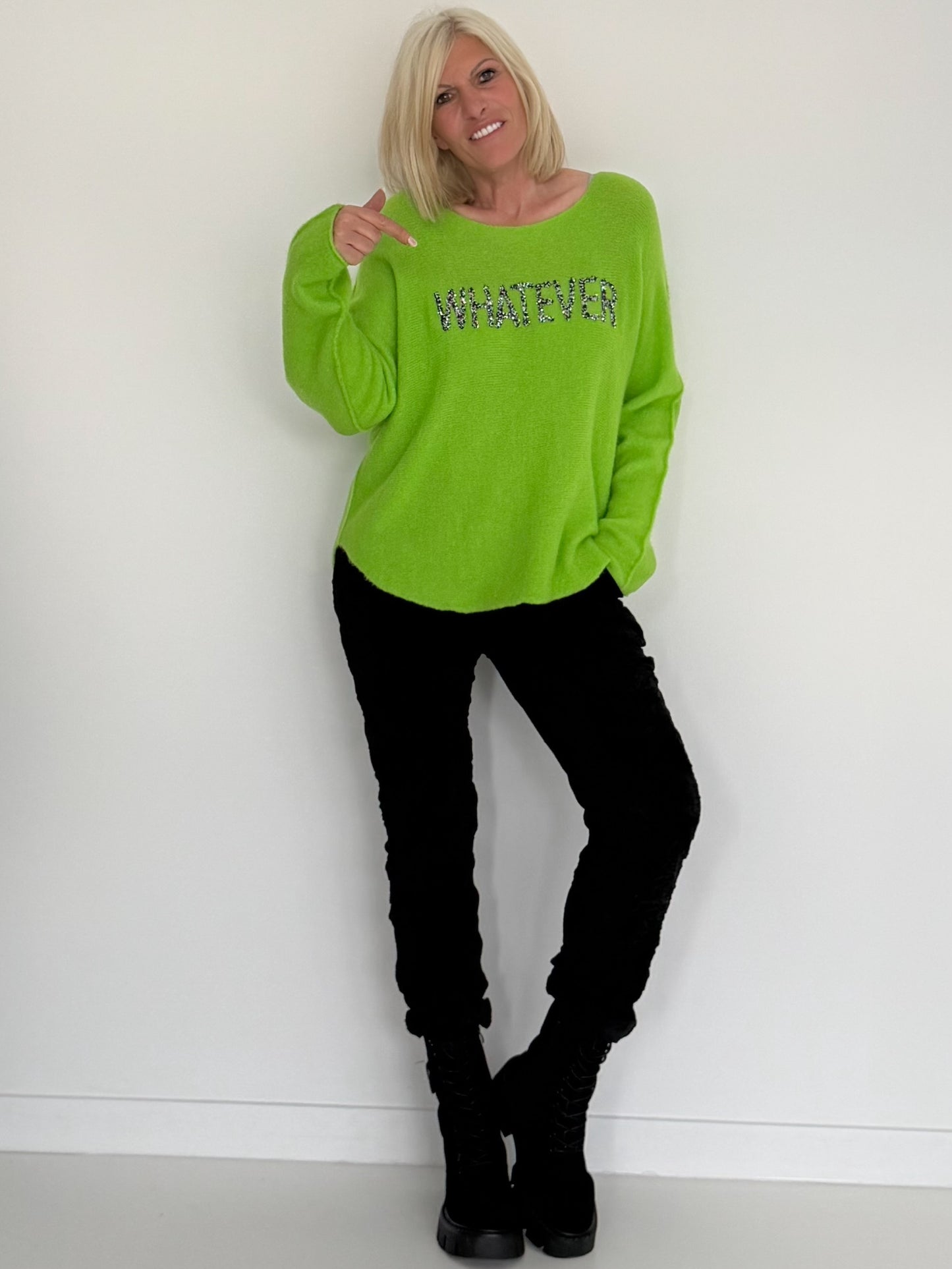 Weicher Pullover Whatever - grün