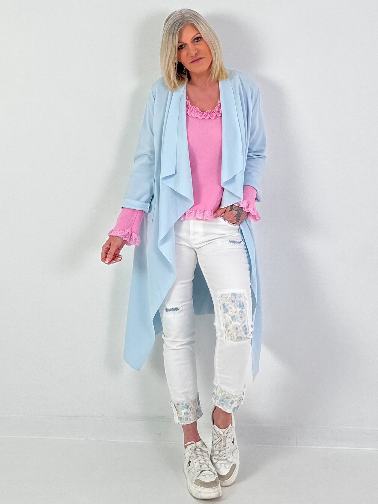 Sweatmantel Skull - hellblau