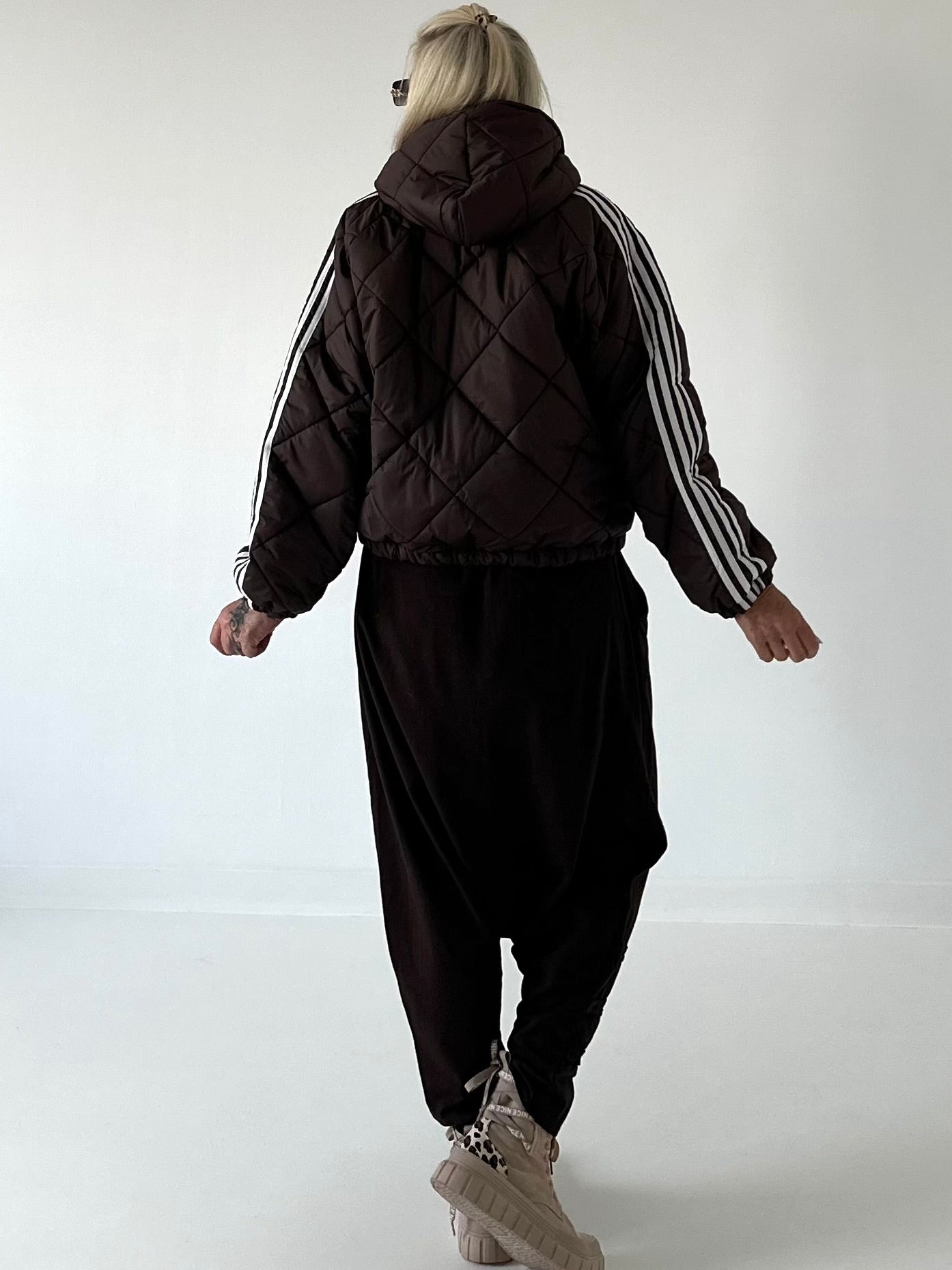 Bomberjacke mit Kapuze - mokka
