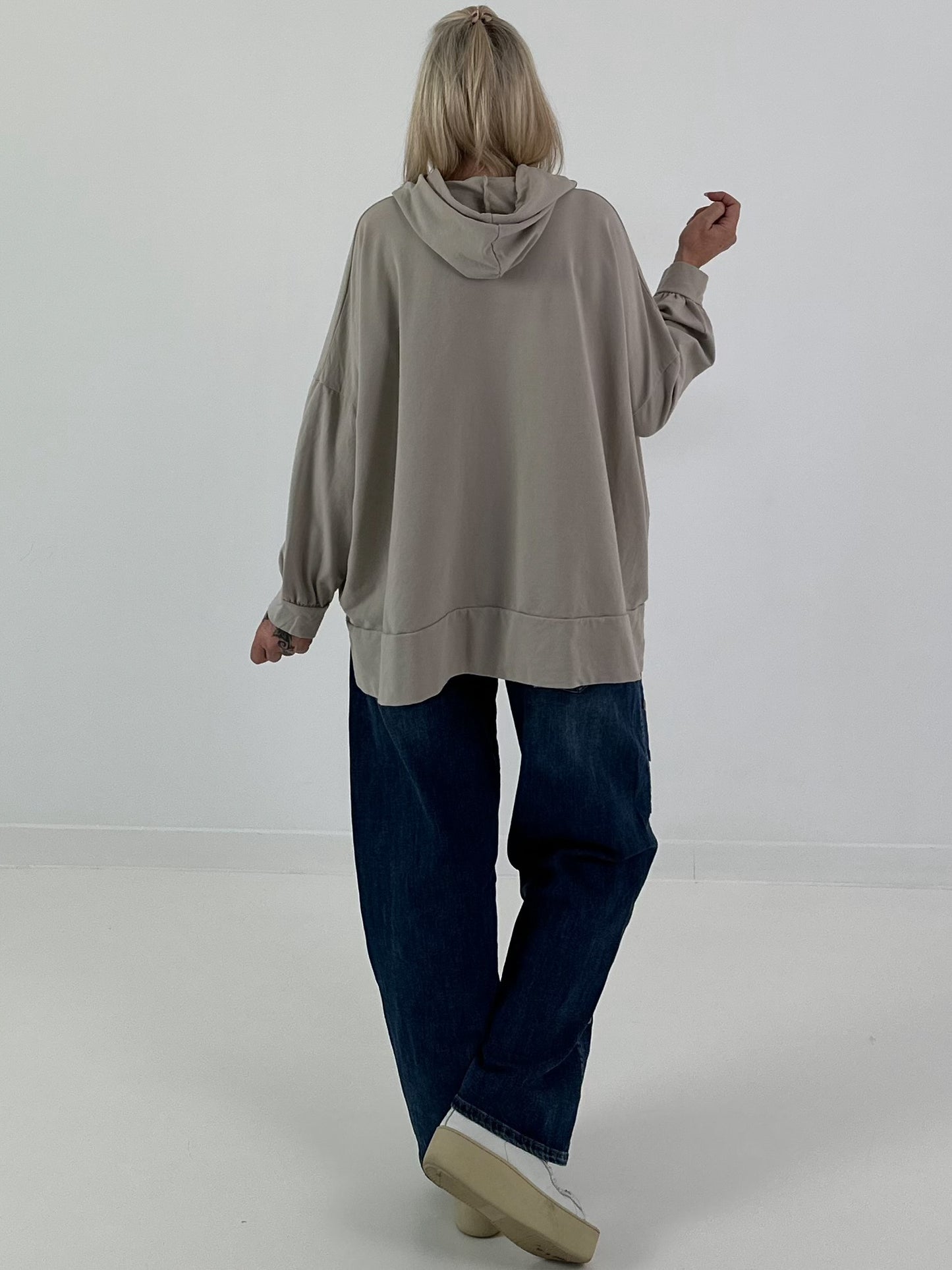 Oversized Hoodie Awesome - beige