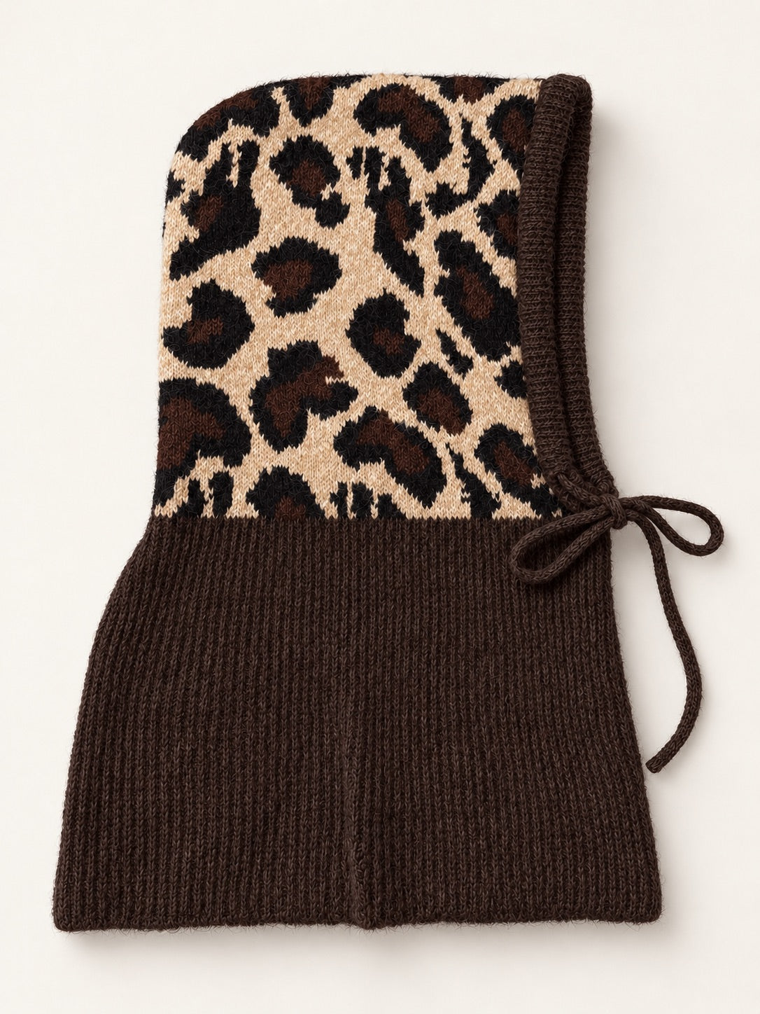 Strick Balaclava - mokka-leo-mehrfarbig