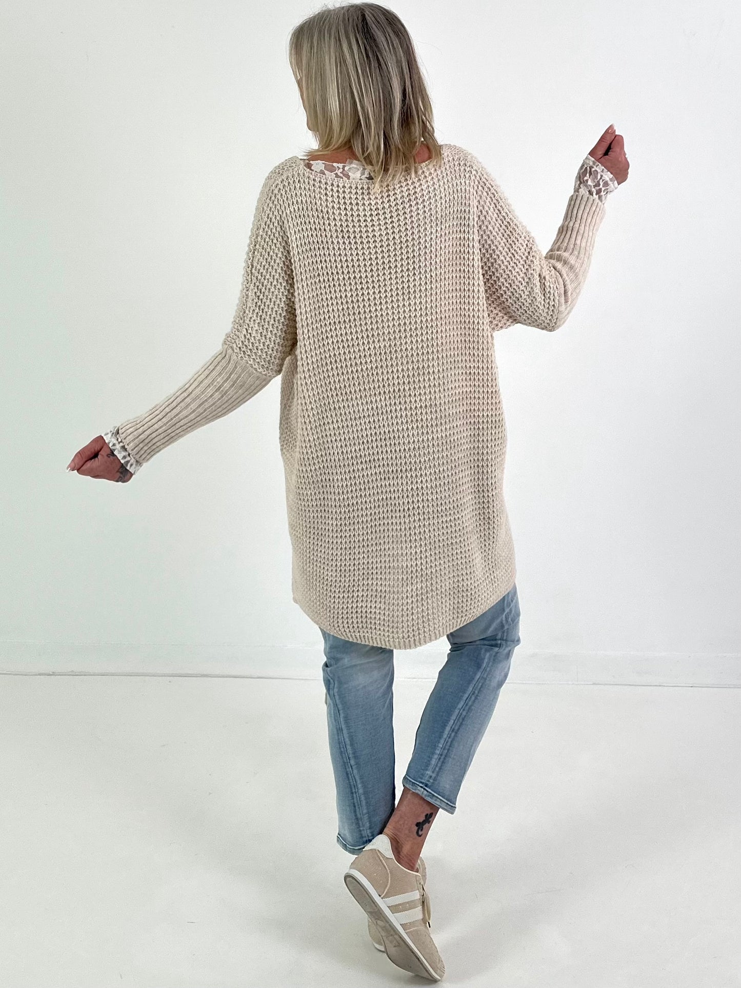 Pullover mit Stulpenärmeln - beige