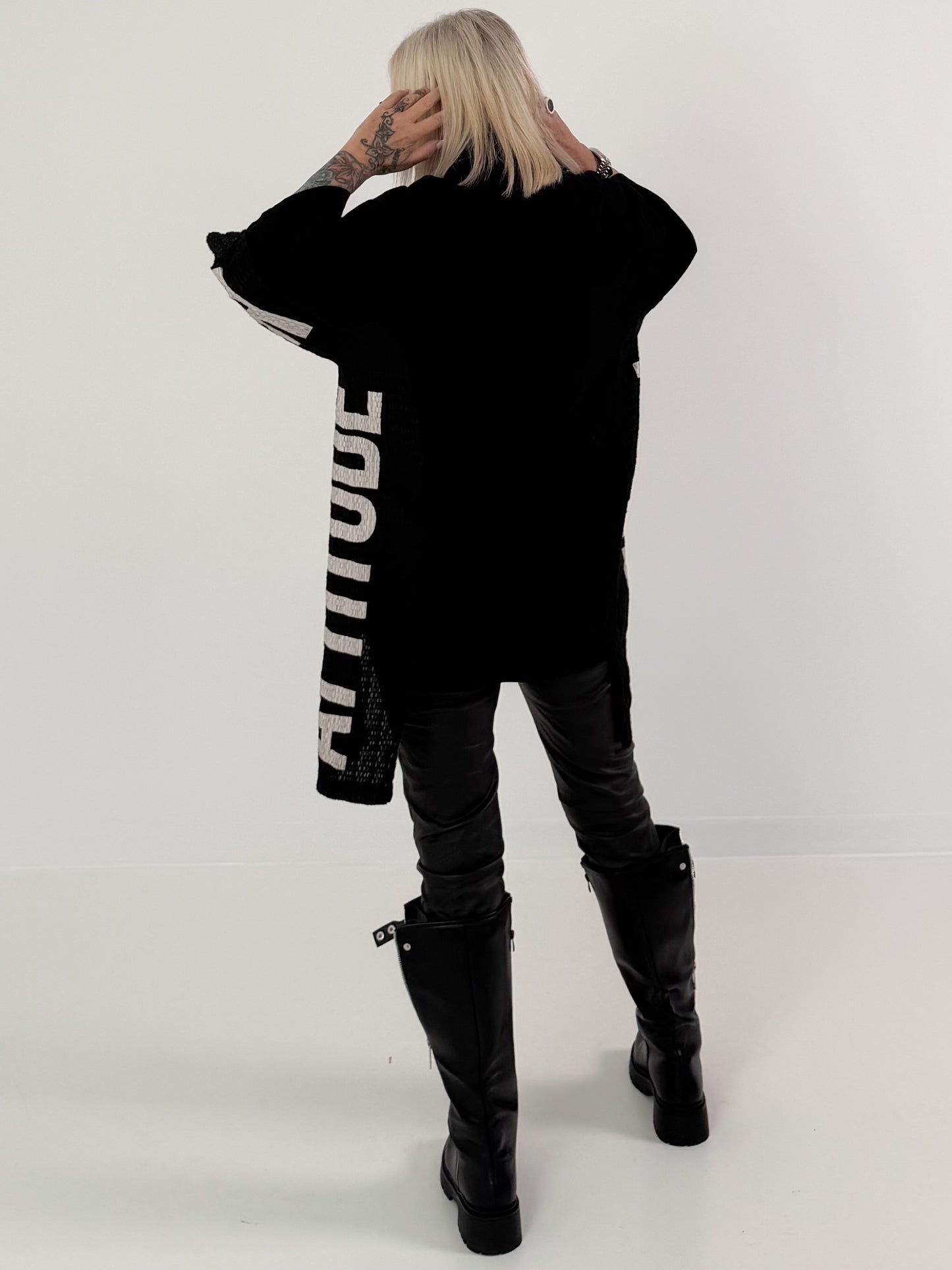 Shirt jacket in a denim look - black