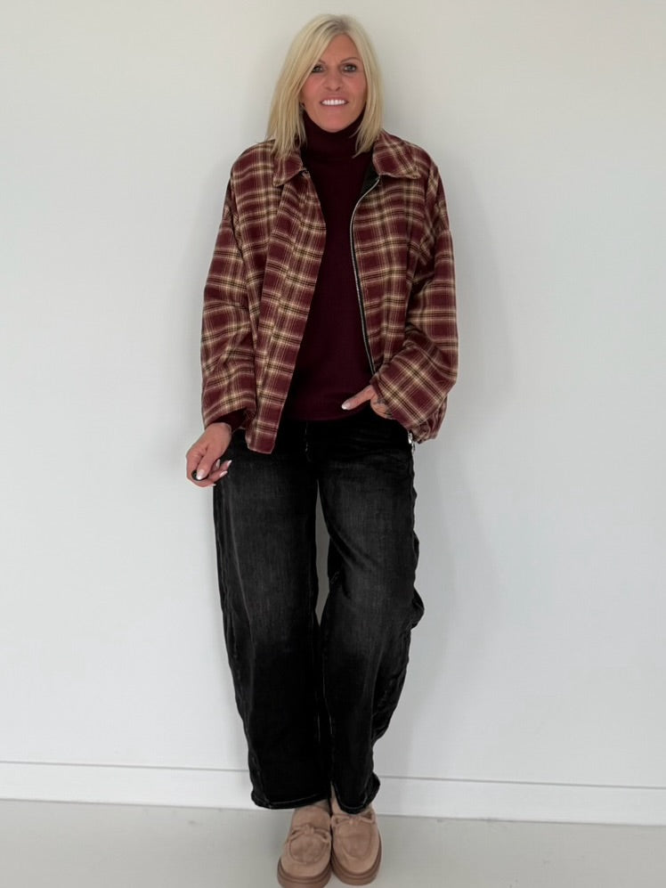 Balloon jeans with drawstring - used black