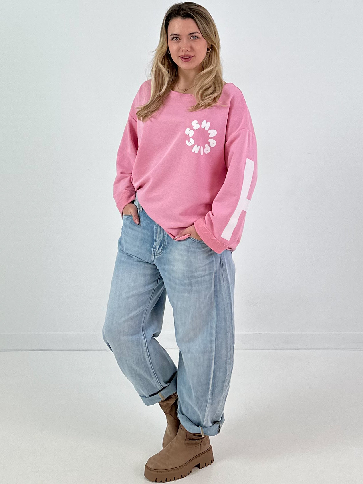 Sweatshirt model "Happiness" - pink