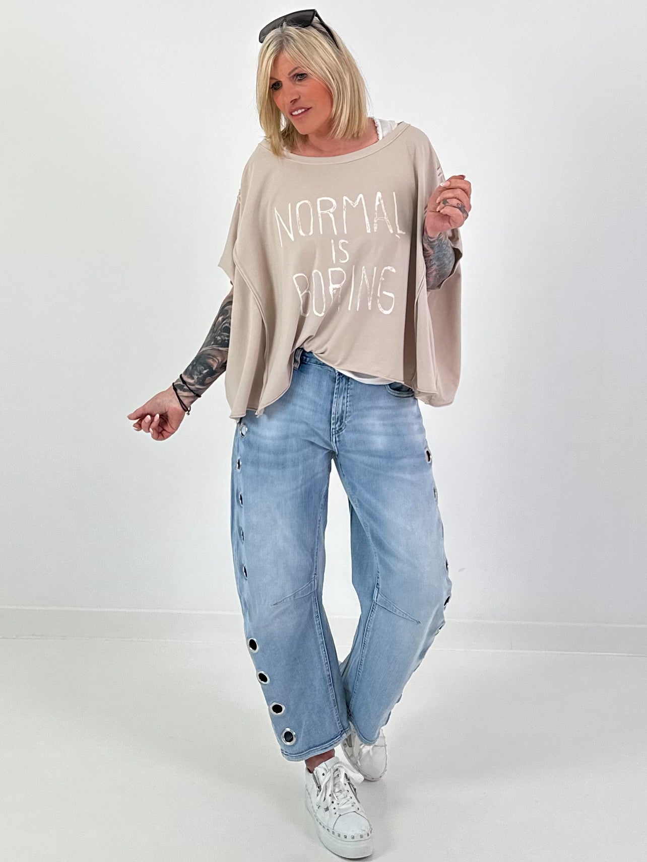 Oversized Shirt Normal is Boring - beige