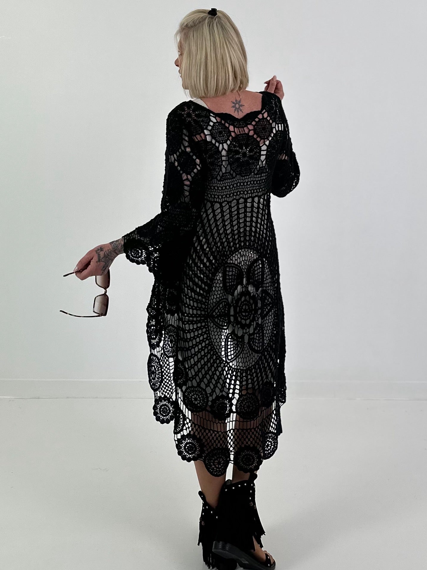 Crochet Tunic with Pattern - Black