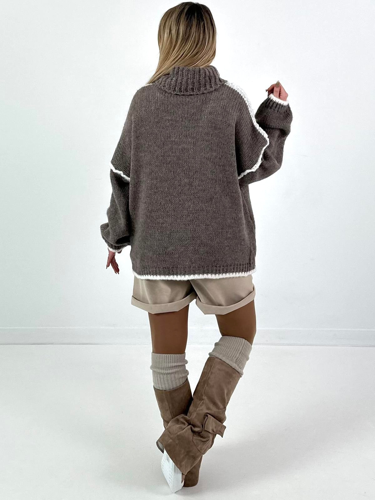 Pullover Modell "Cozy City Chic" - taupe