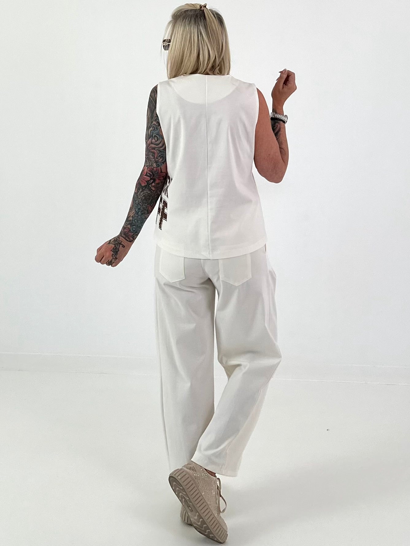 Weste BACK OFF - off white