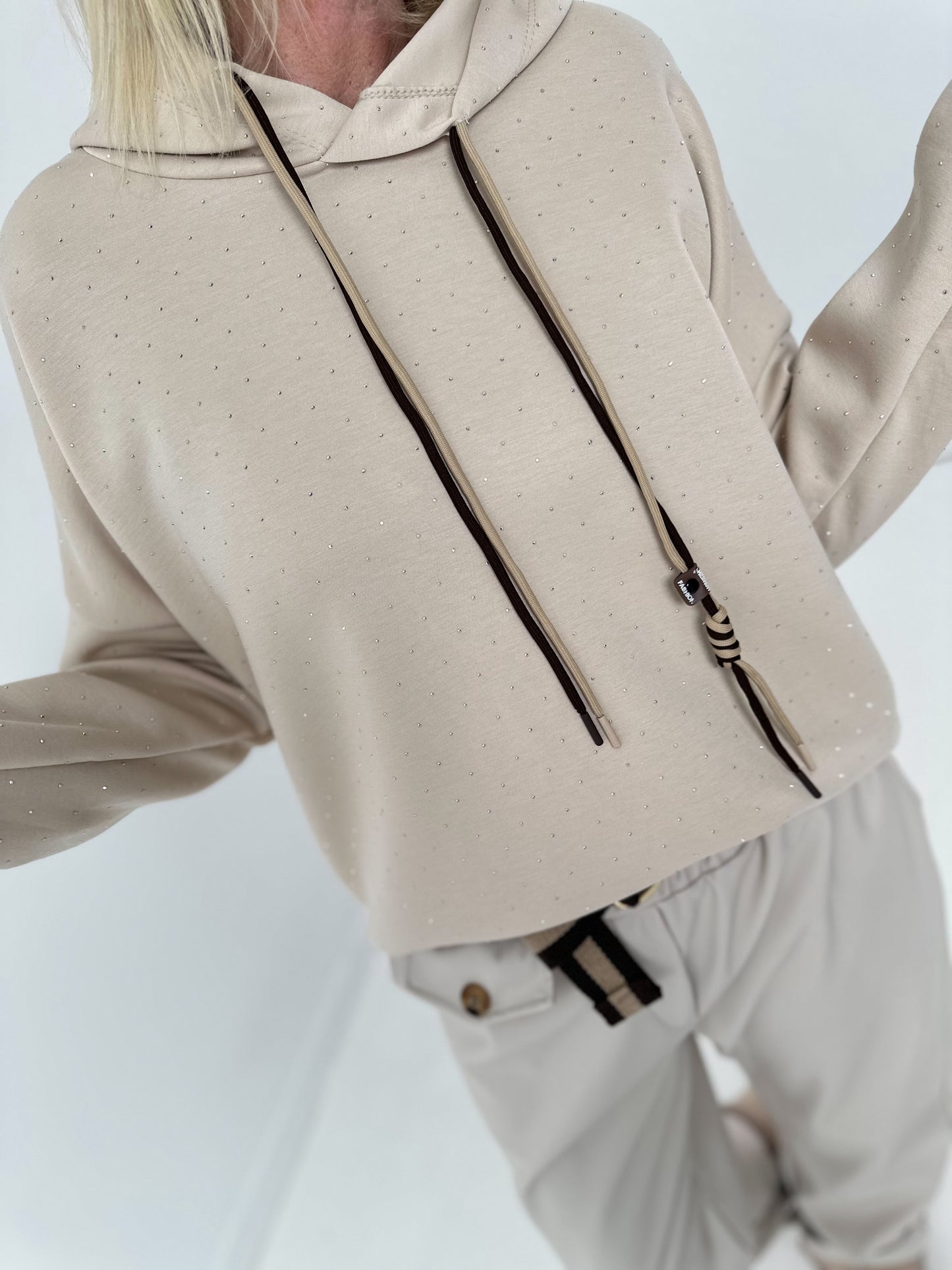 Hoodie model "Steel Hood" - beige