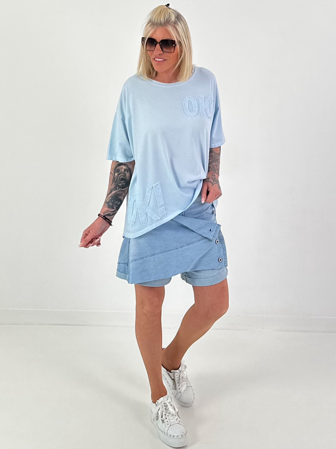 T-Shirt OK! - hellblau
