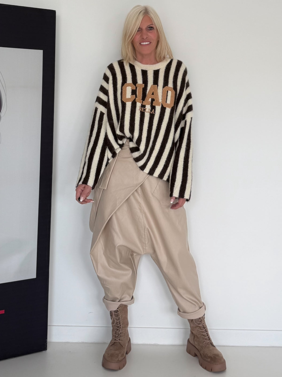 Vegane Lederbaggy - beige
