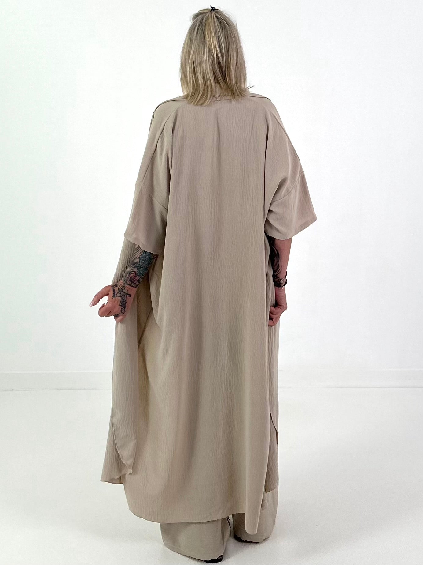 Lightweight long coat - beige