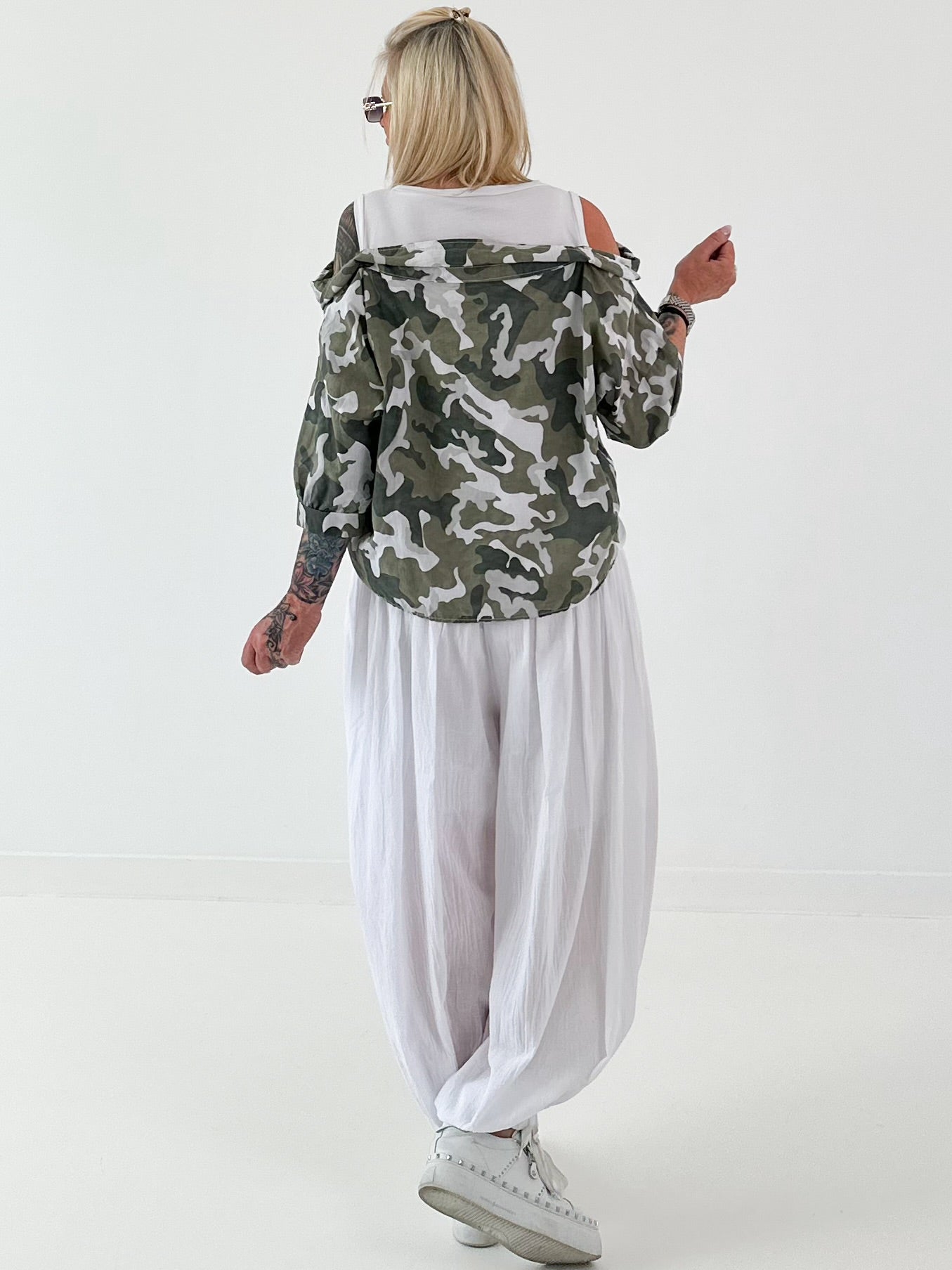 Tunika mit integrierten Top - camouflage- weiss-khaki