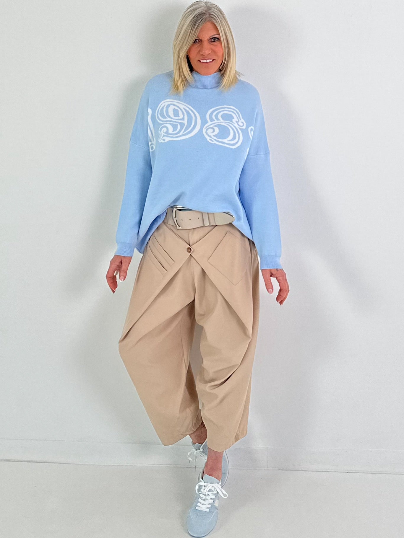 Hose mit Überwurf - beige