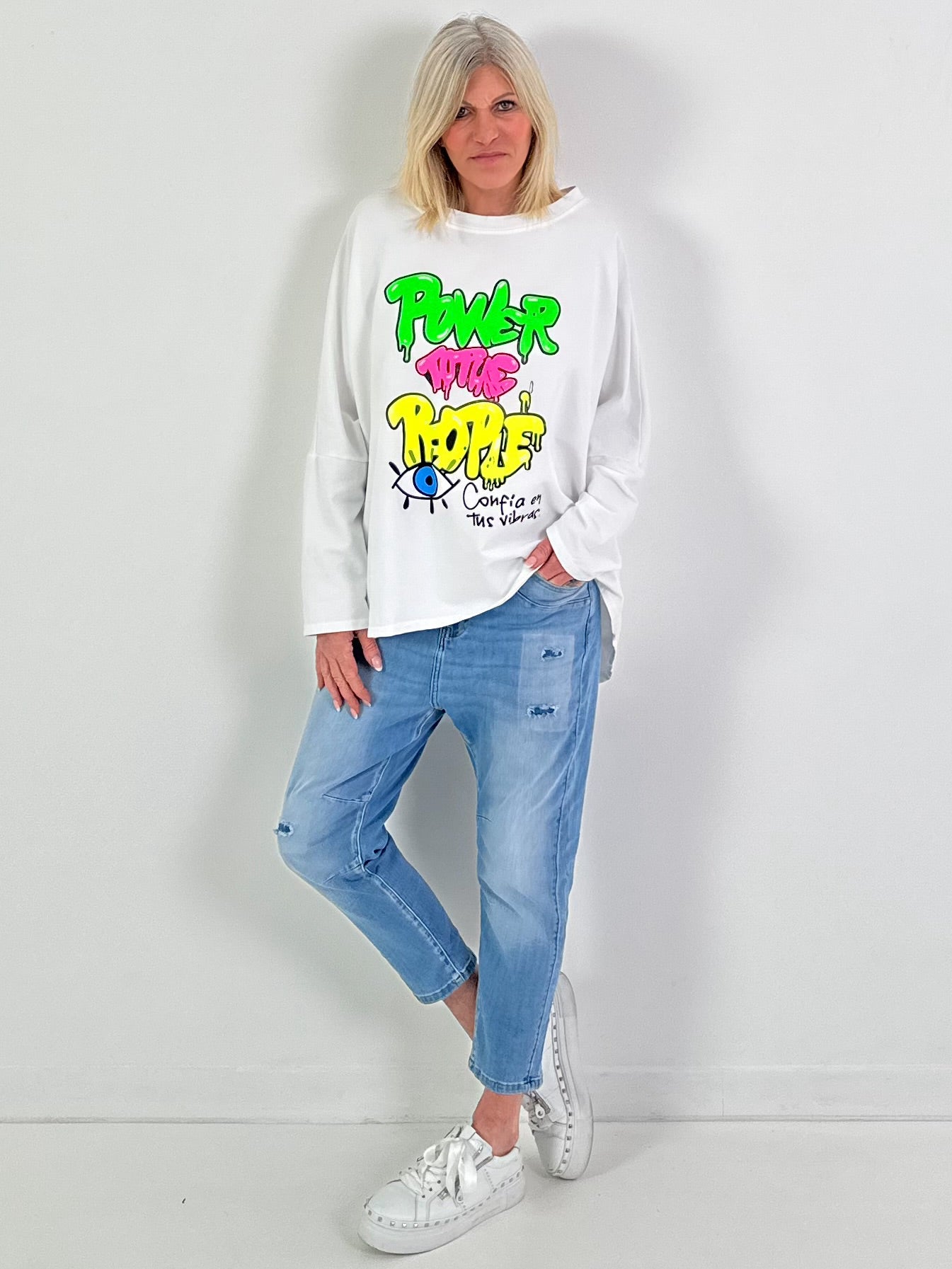 Sweatshirt model "Power" - white