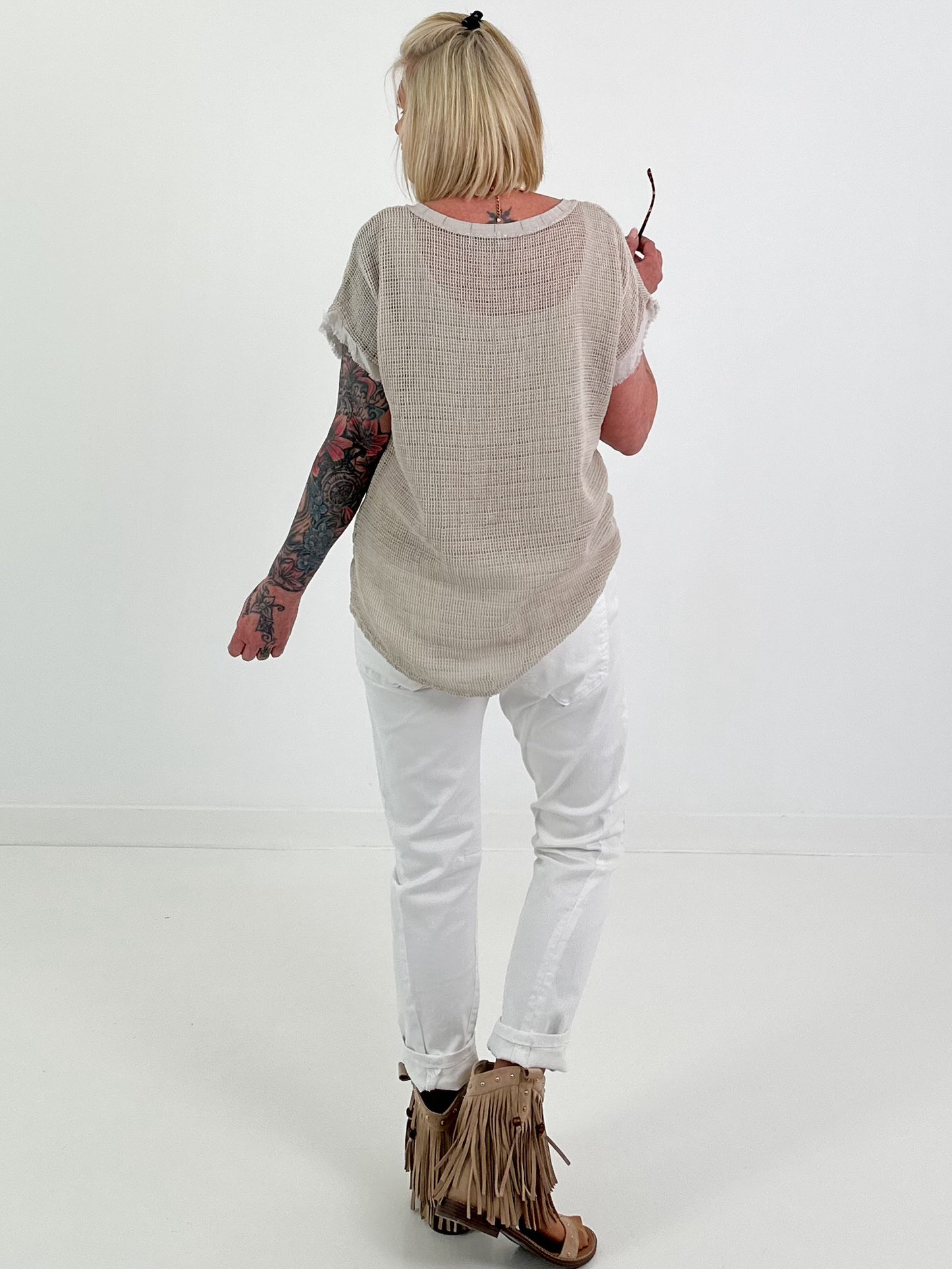 Mesh shirt - beige
