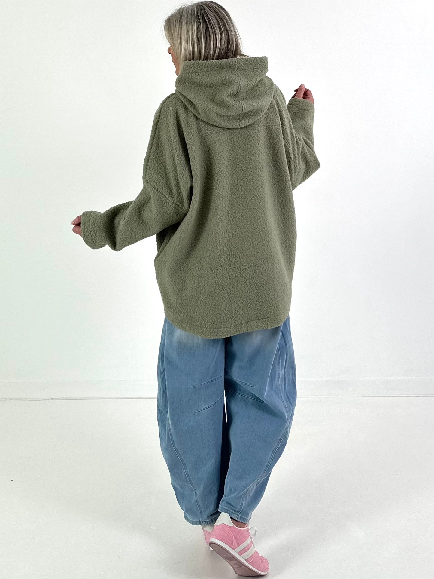 Bouclé Hoodie Malibu - salbei