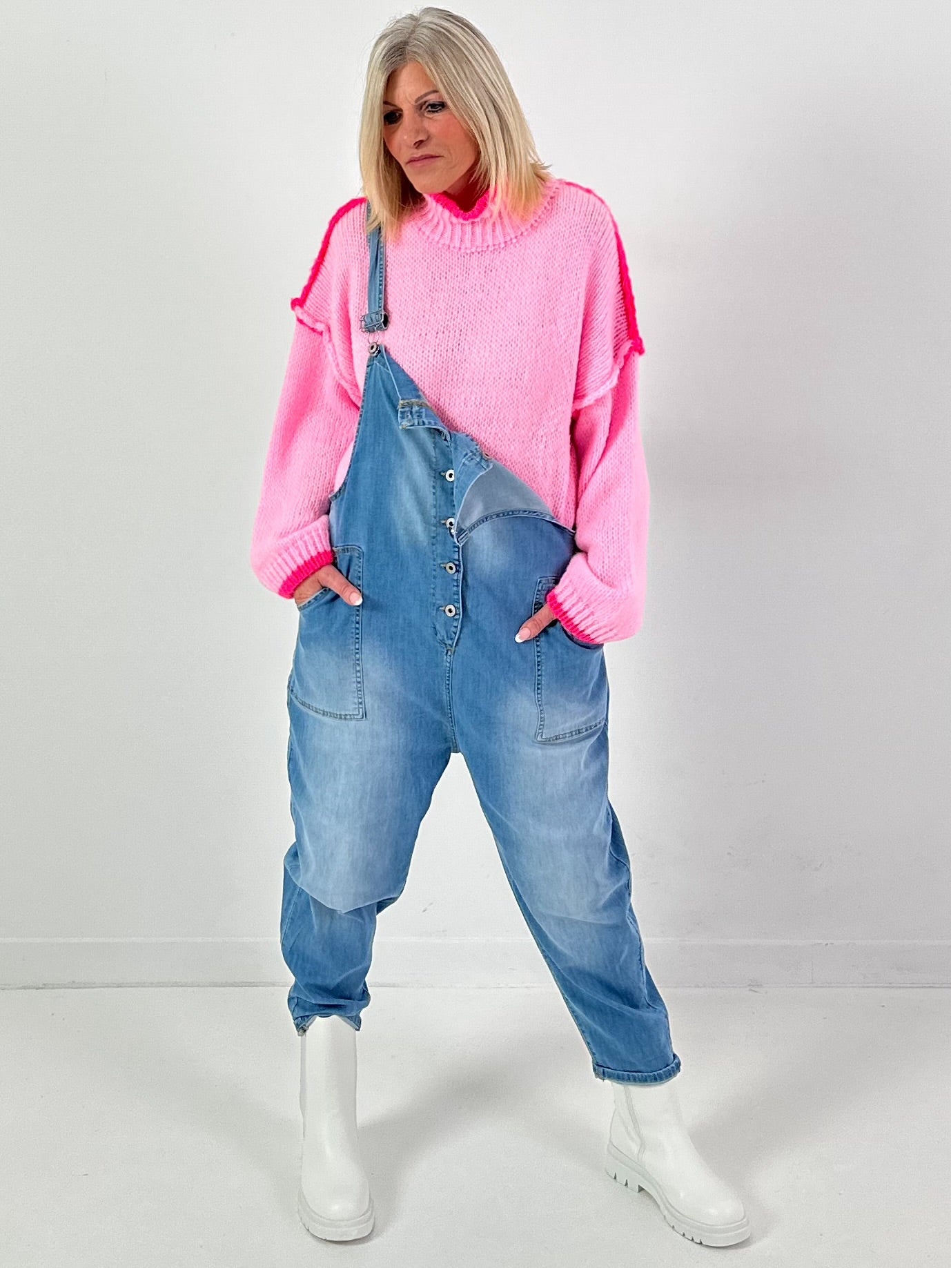 Trui model "Contrast Edge" - roze