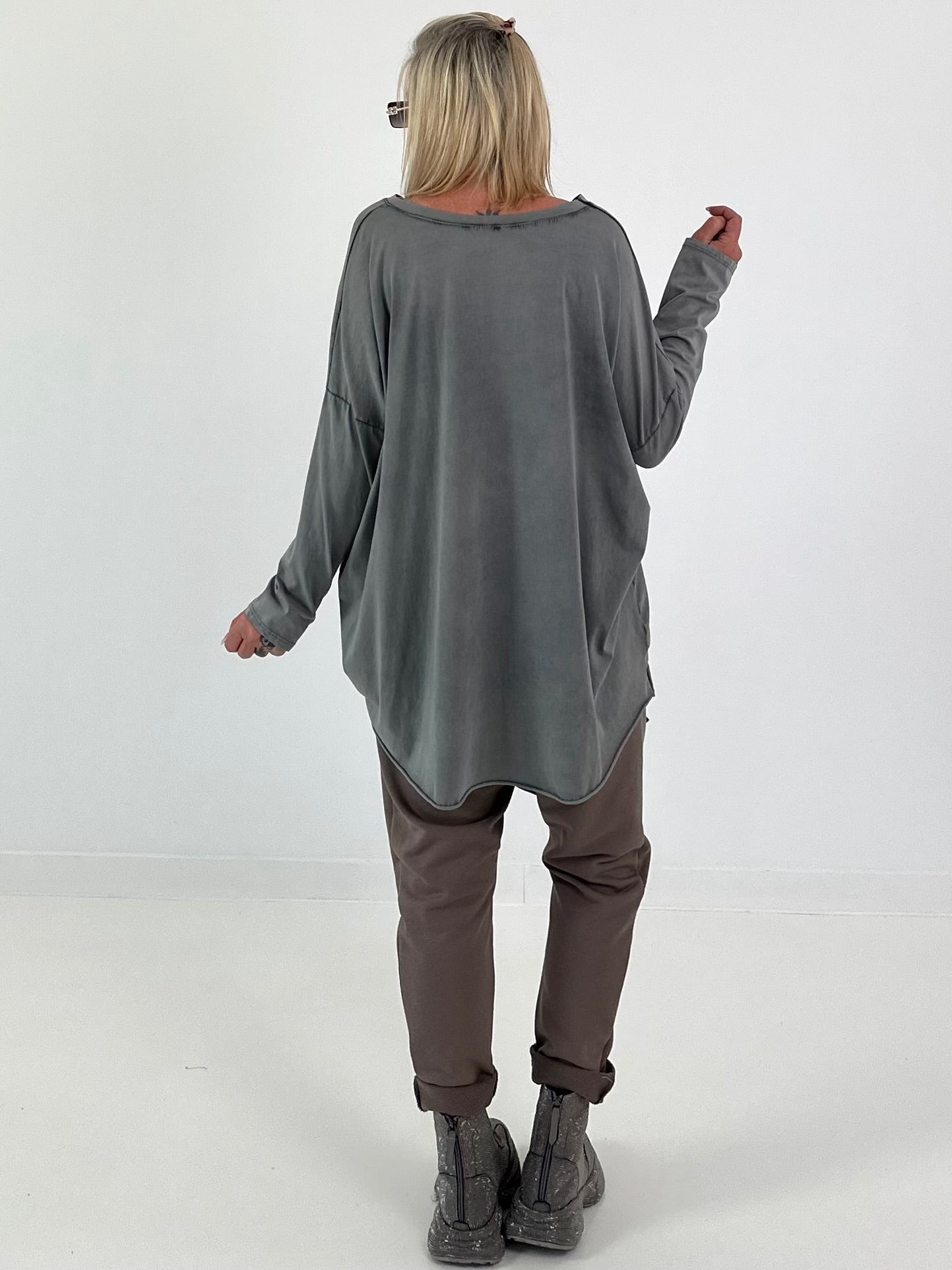 Oversized Shirt stone washed - grau ( lieferbar ab ca. 16.07.26)