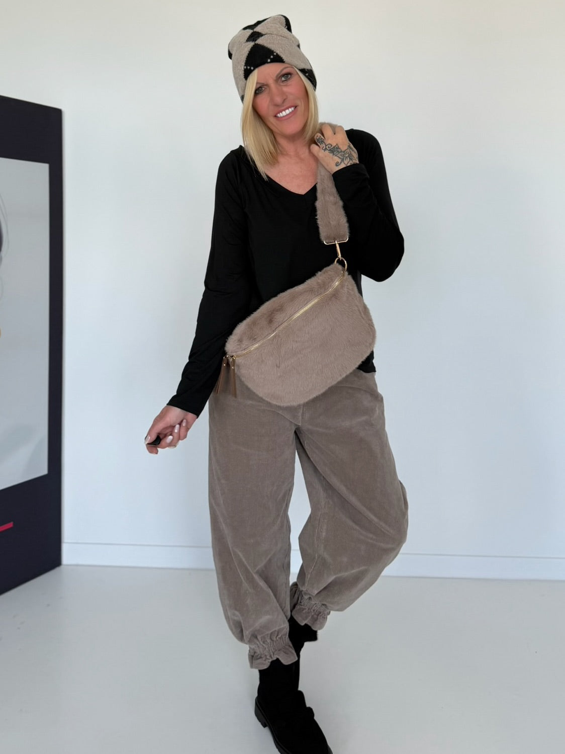 Crossbody-bonttas - taupe