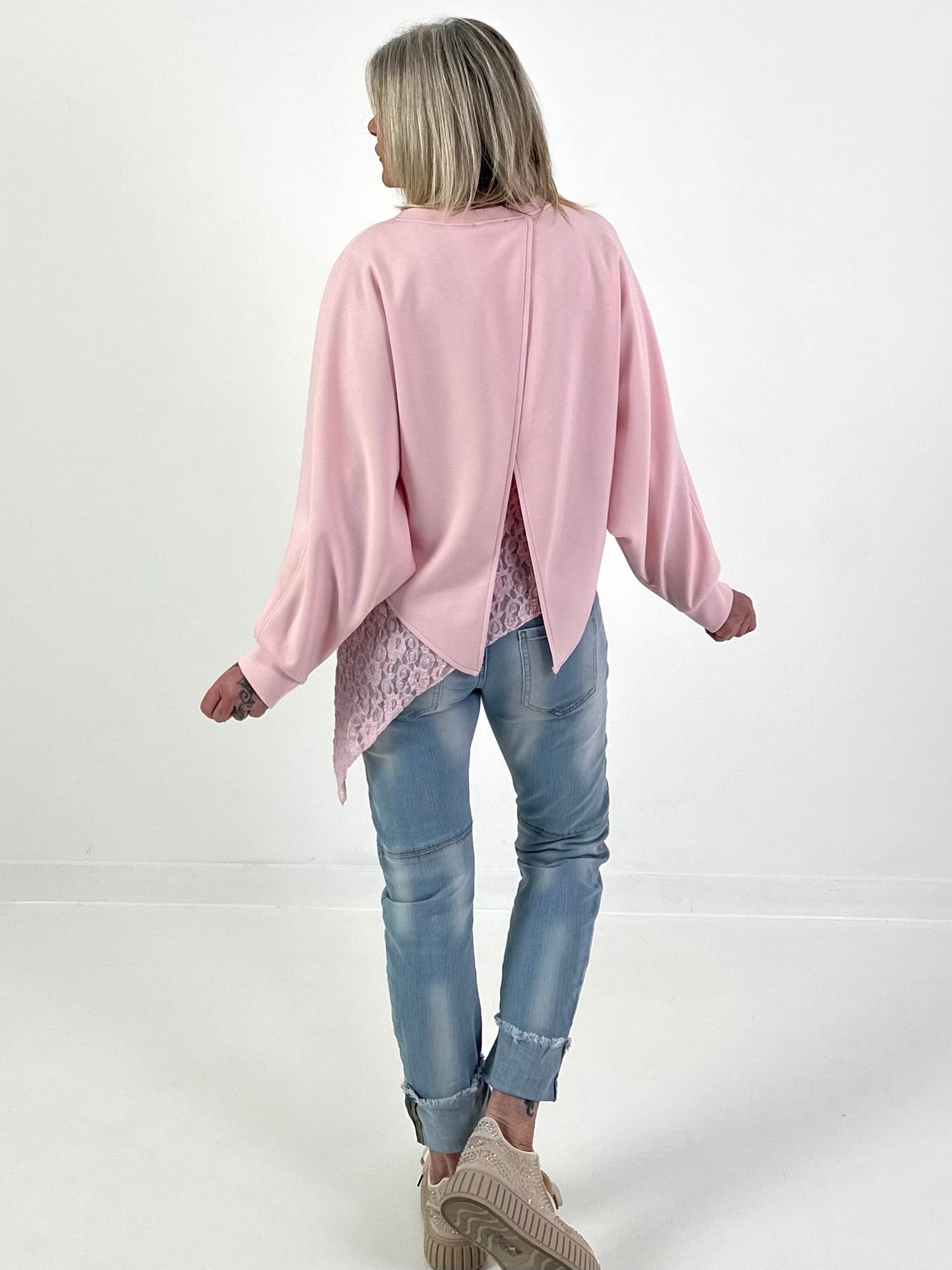 Oversized Sweater überlappend - rosa