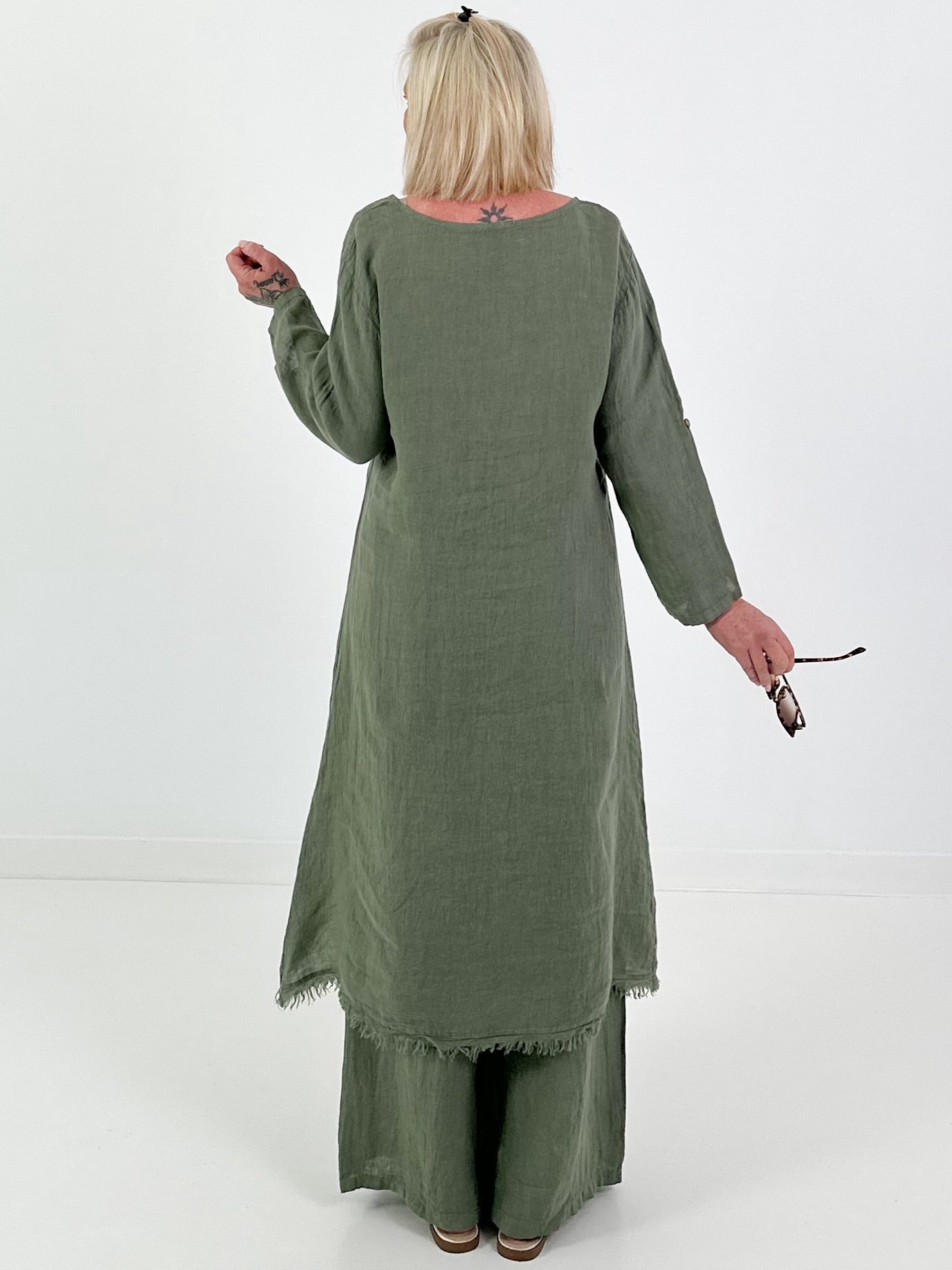 Linen two-piece - khaki