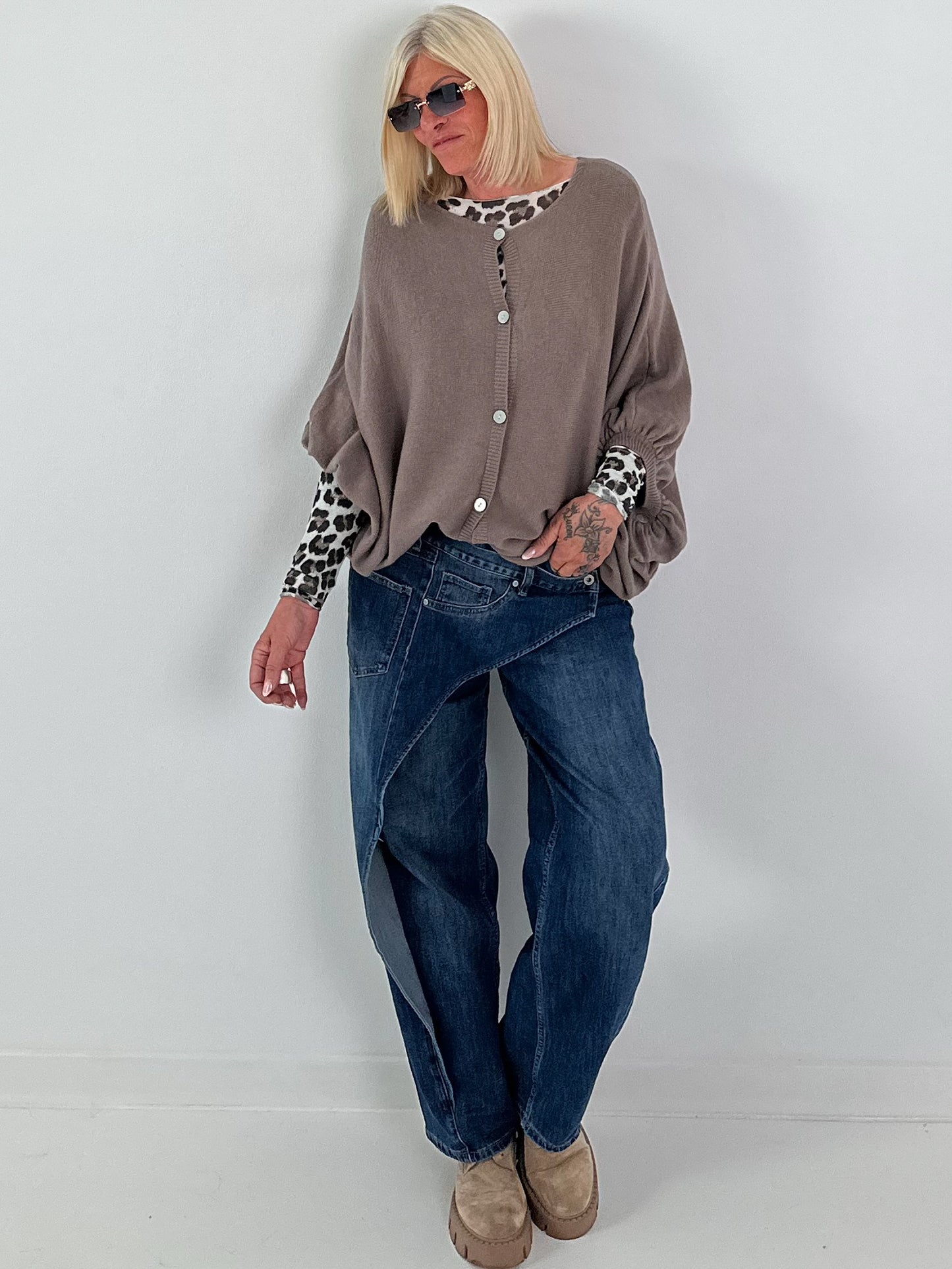 Cashmere Shirt mit leo Muster - 3 Farben