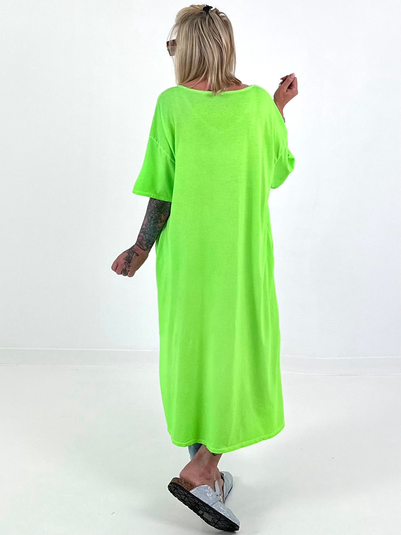 Oversized Long Shirt Sunset - neon green