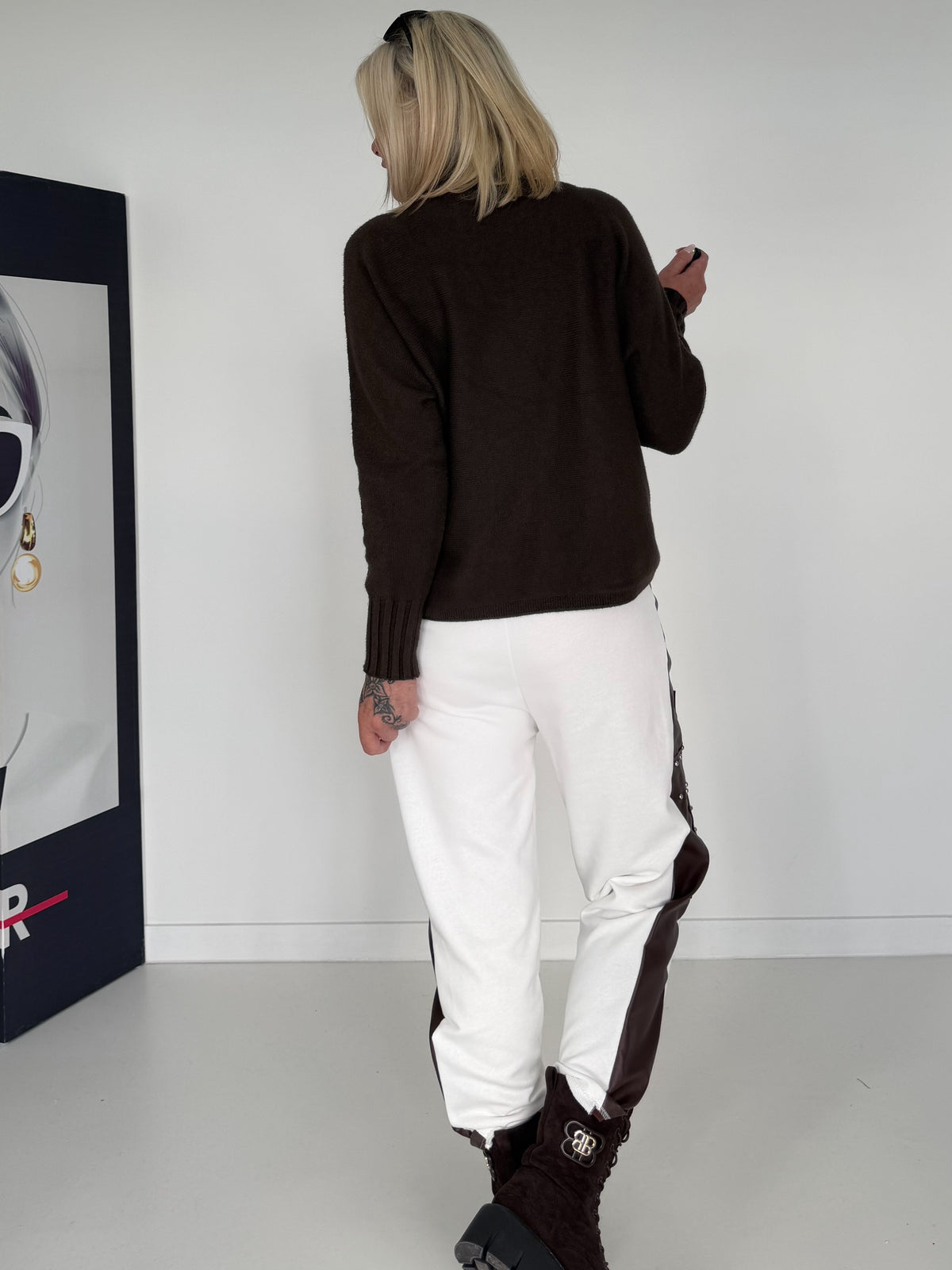 Basic Turtleneck-Pullover - mokka
