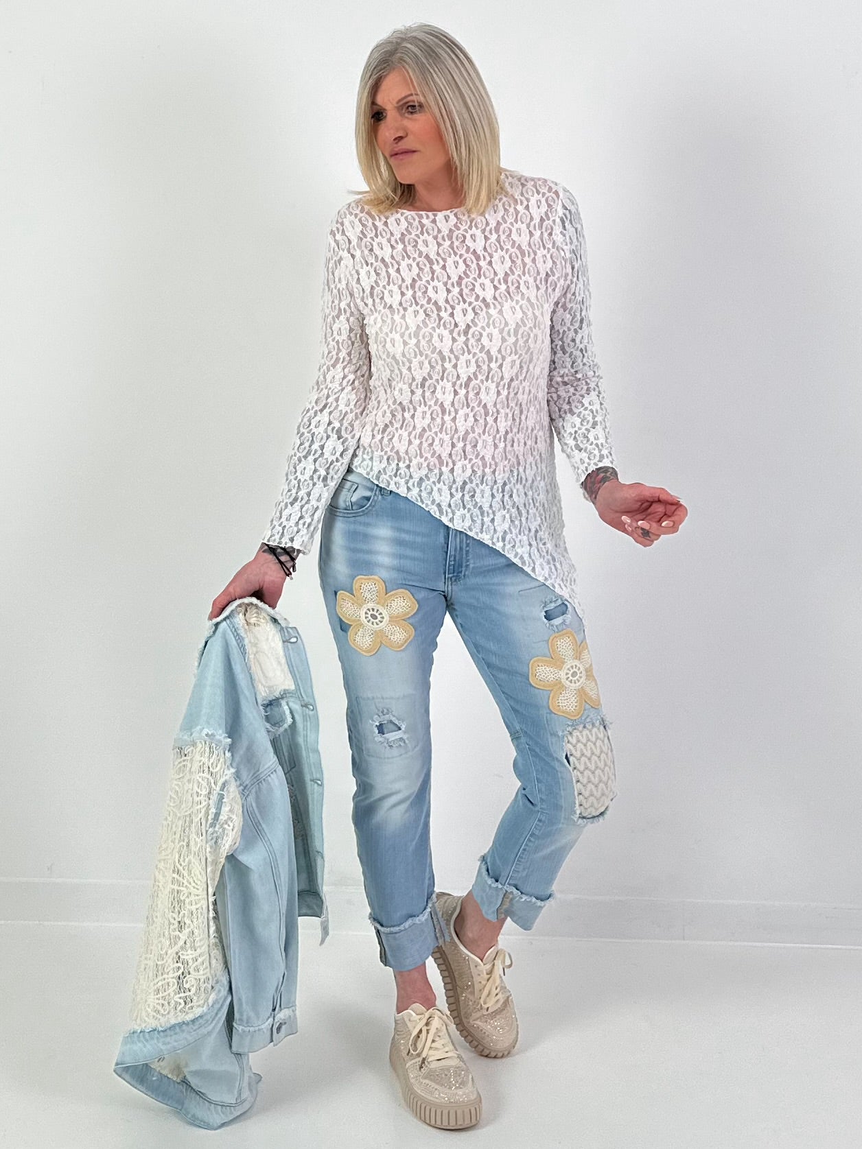 Asymmetrisches Shirt - weiss