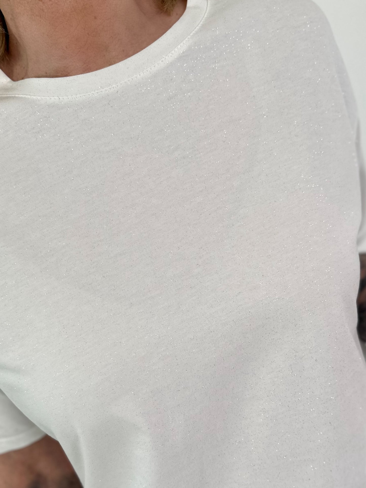 T-shirt with glitter details - white