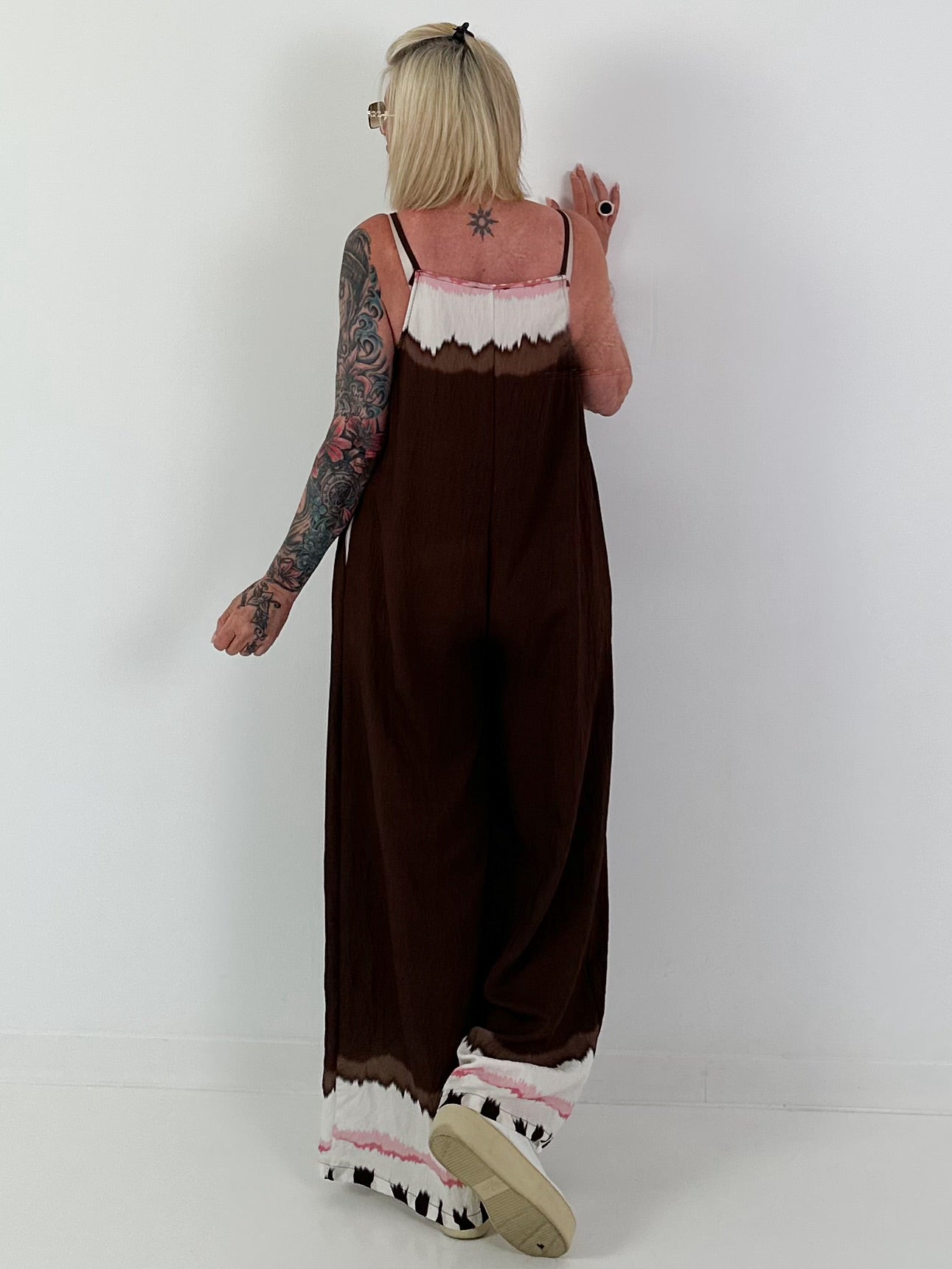 Jumpsuit mit Spaghettiträgern - schoko