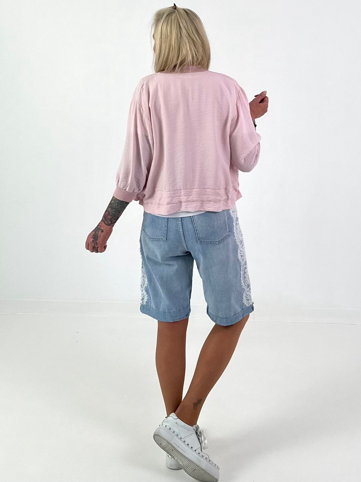 Light Blouson with Tie Detail - Pink