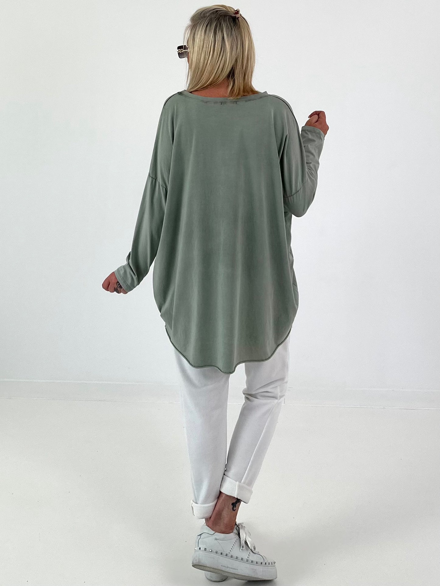 Oversized Shirt stone washed - khaki ( lieferbar ab ca. 16.07.26)
