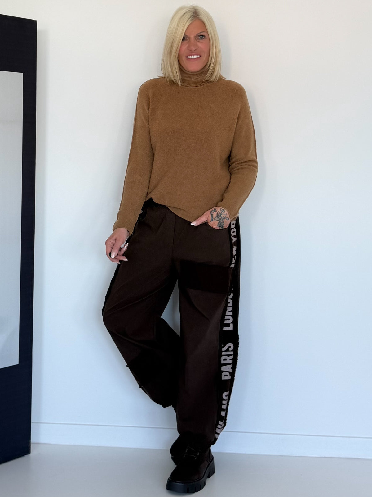 Basic Rollkragenpullover - camel