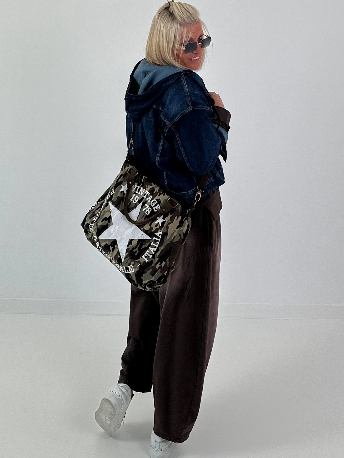 Lässiges Sweatshirt im Used-Look - mokka