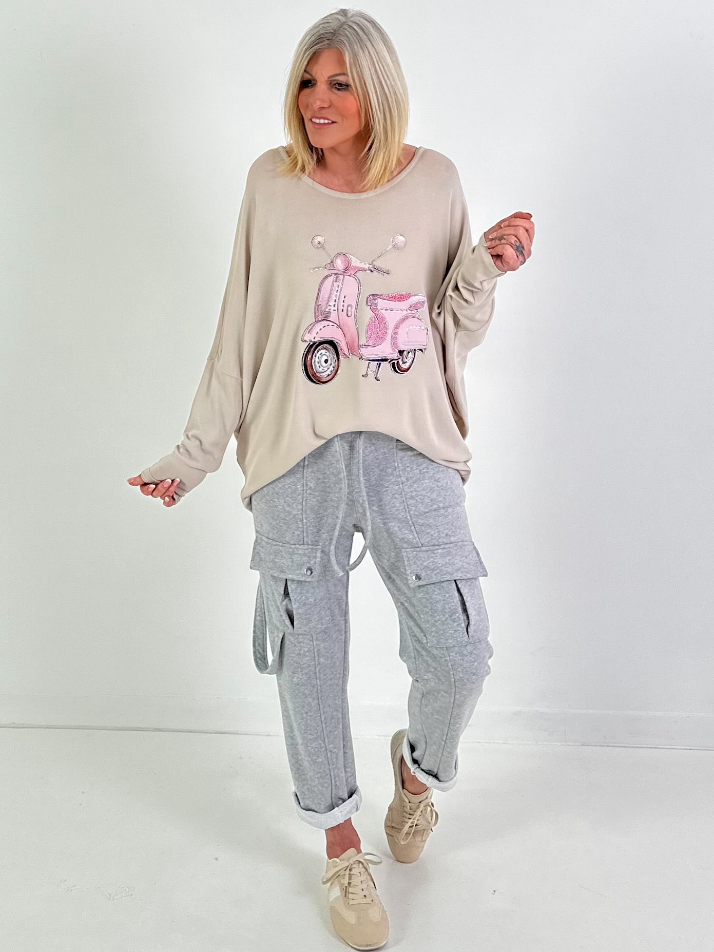 Trousers with cargo pockets - grey